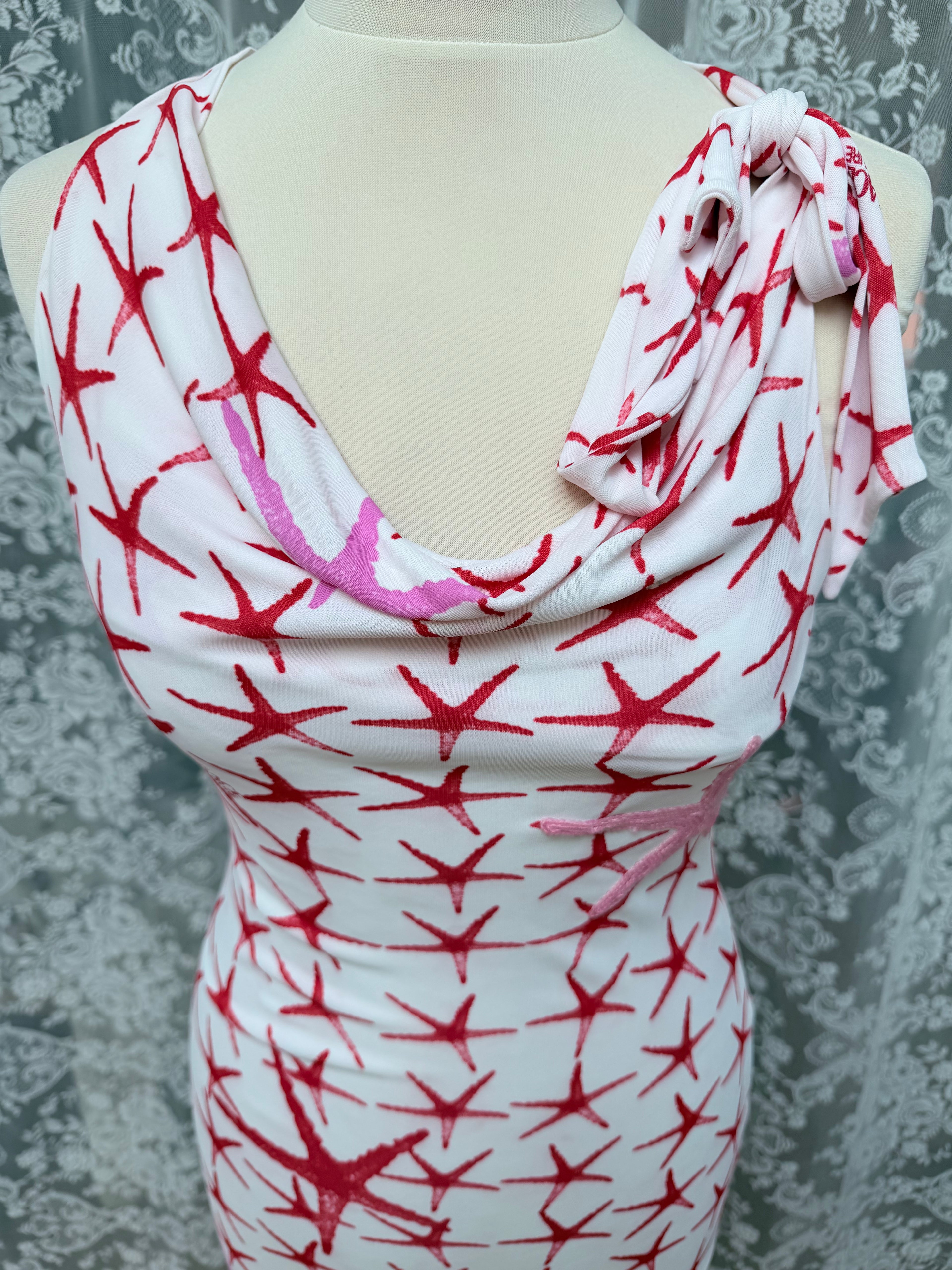 Vintage 1990s Versace Jeans Starfish Midi Dress