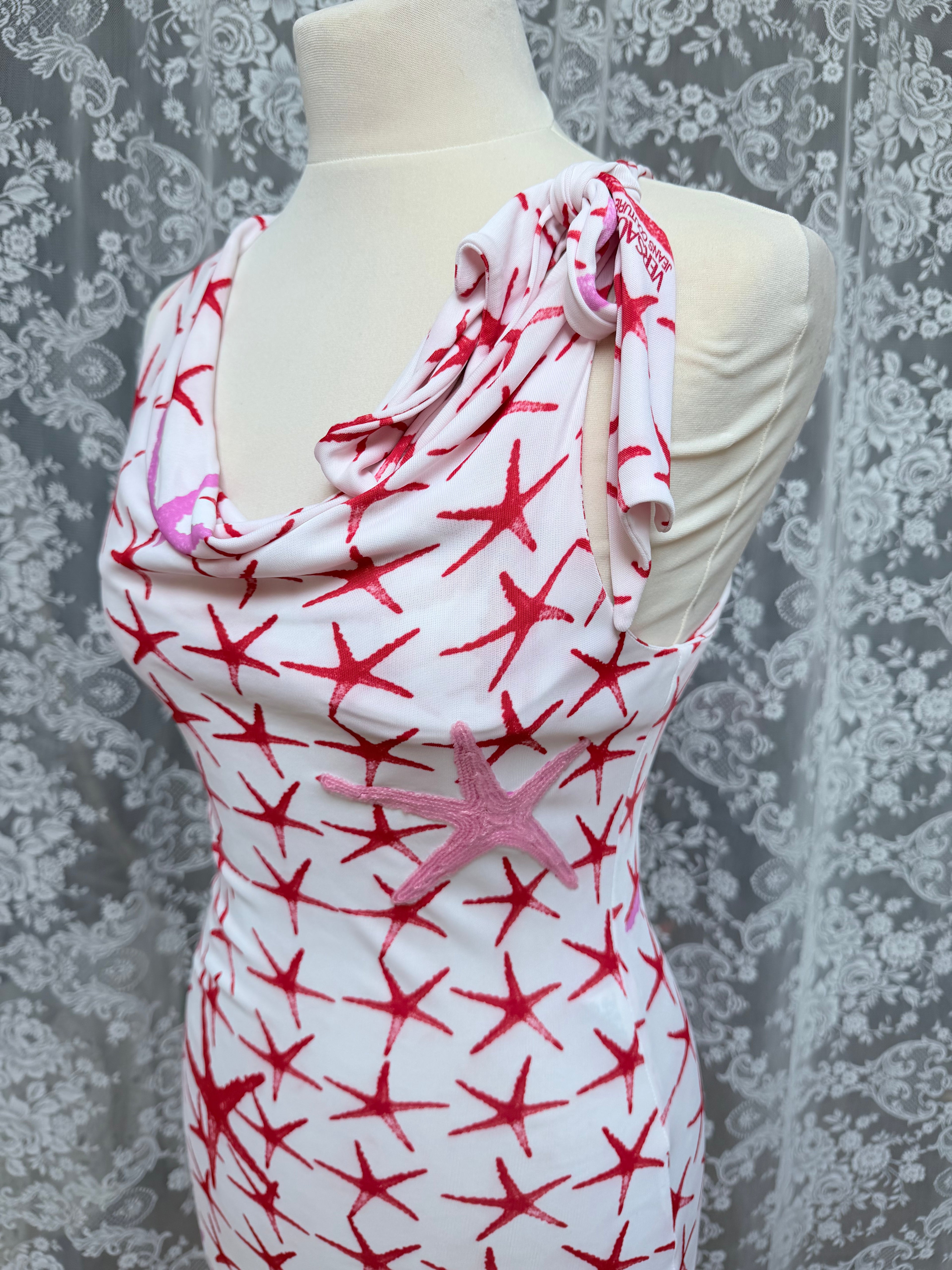 Vintage 1990s Versace Jeans Starfish Midi Dress