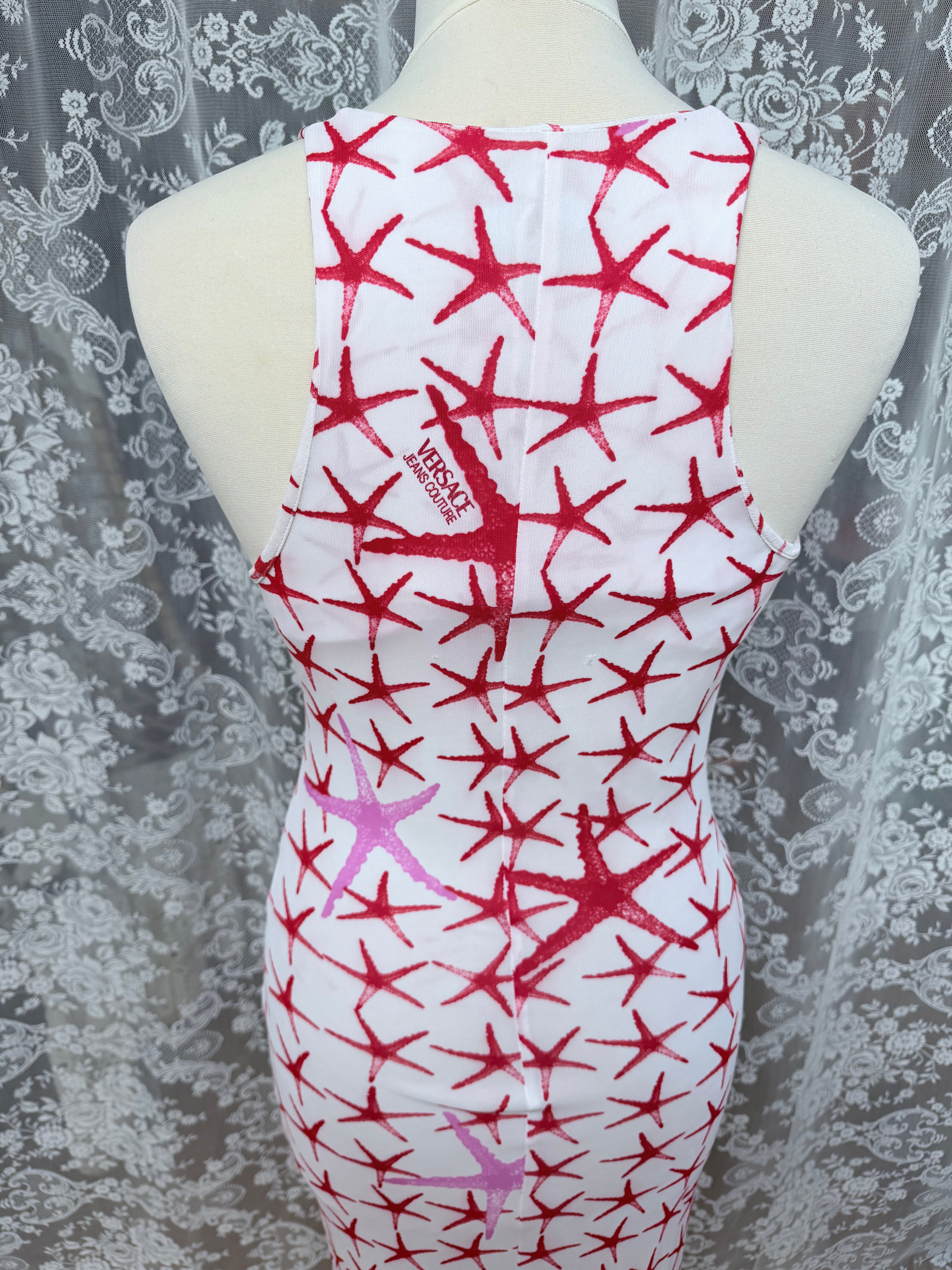 Vintage 1990s Versace Jeans Starfish Midi Dress