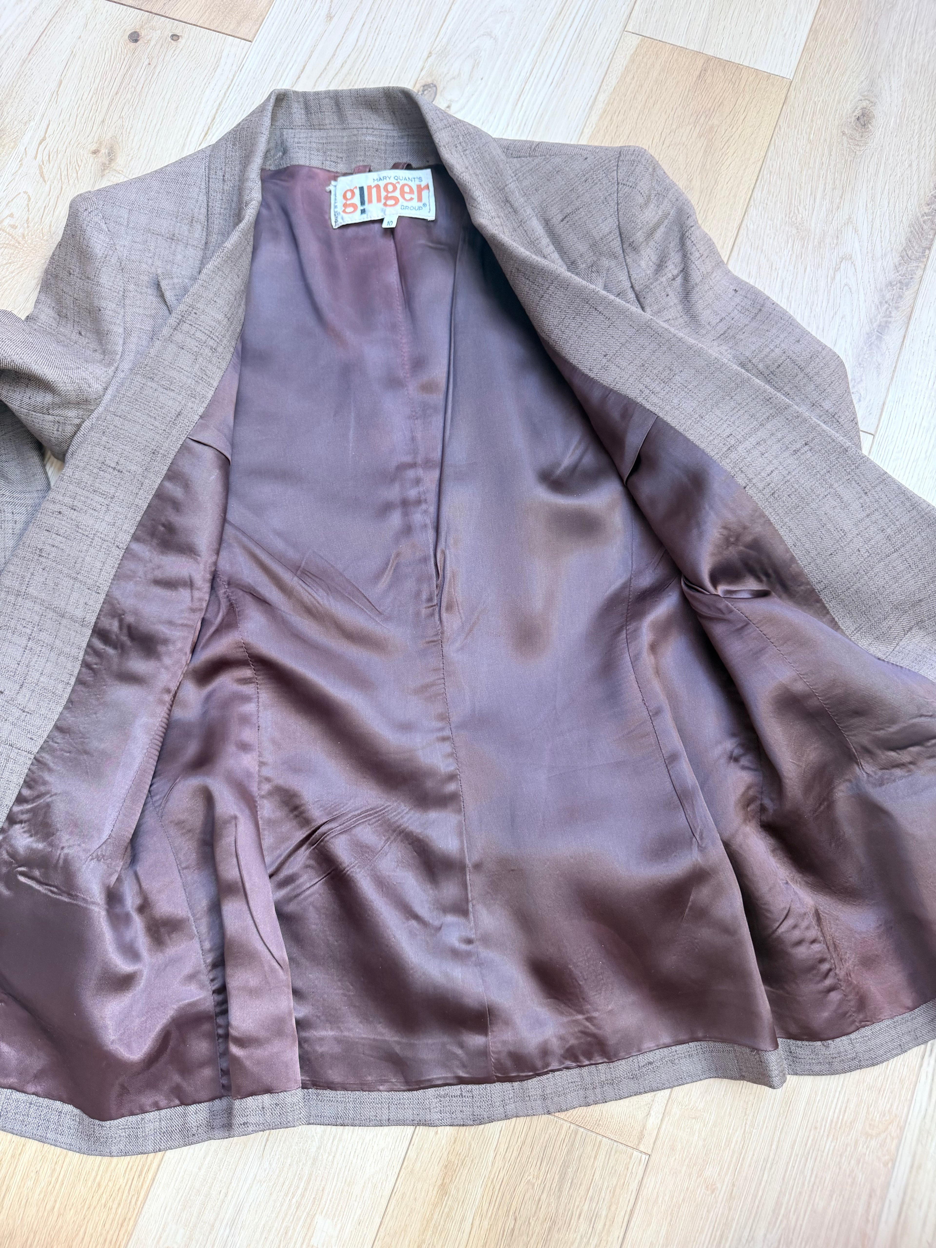 Vintage Mary Quant Brown Wool Blazer | Made in England