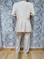Rare Vintage 1990s Thierry Mugler Cream Striped Suit