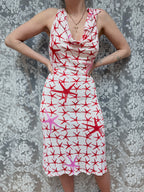 Vintage 1990s Versace Jeans Starfish Midi Dress