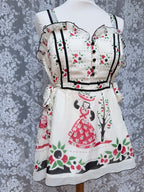 Rare Vintage Y2K Anna Sui Catwalk Silk Folk Art Peplum Top