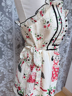 Rare Vintage Y2K Anna Sui Catwalk Silk Folk Art Peplum Top
