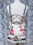 Rare Vintage Y2K Anna Sui Catwalk Silk Folk Art Peplum Top