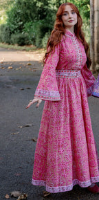 The Florence in Pink – Handmade Block Print Dress