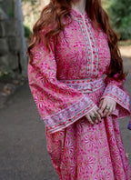 The Florence in Pink – Handmade Block Print Dress