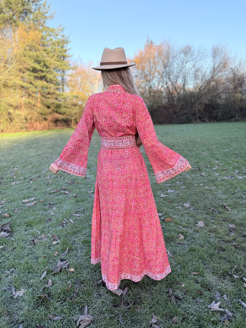 The Florence in Pink – Handmade Block Print Dress