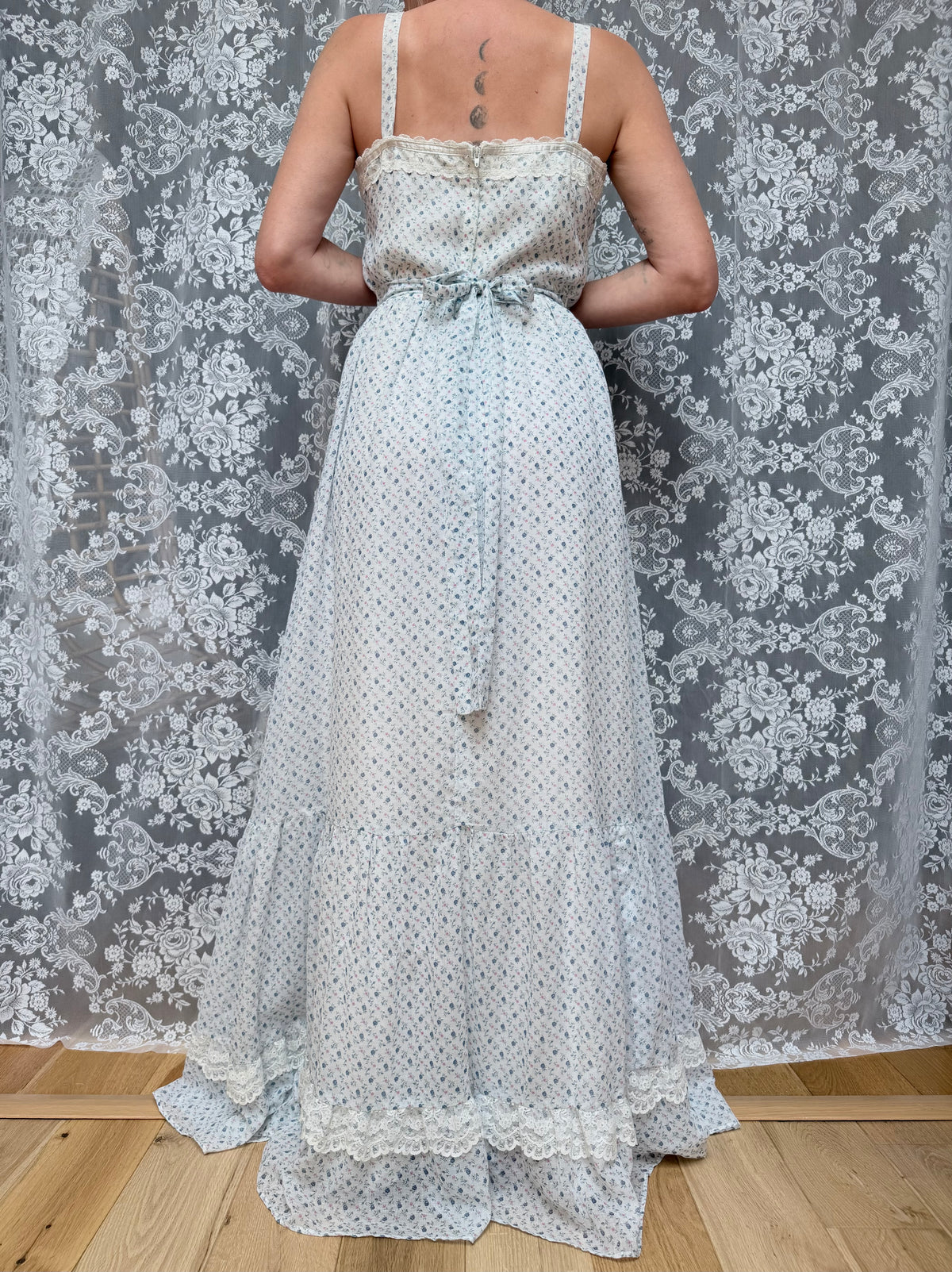 Vintage 1970s Gunne Sax Floral Prairie Maxi Dress | By Jessica McClintock