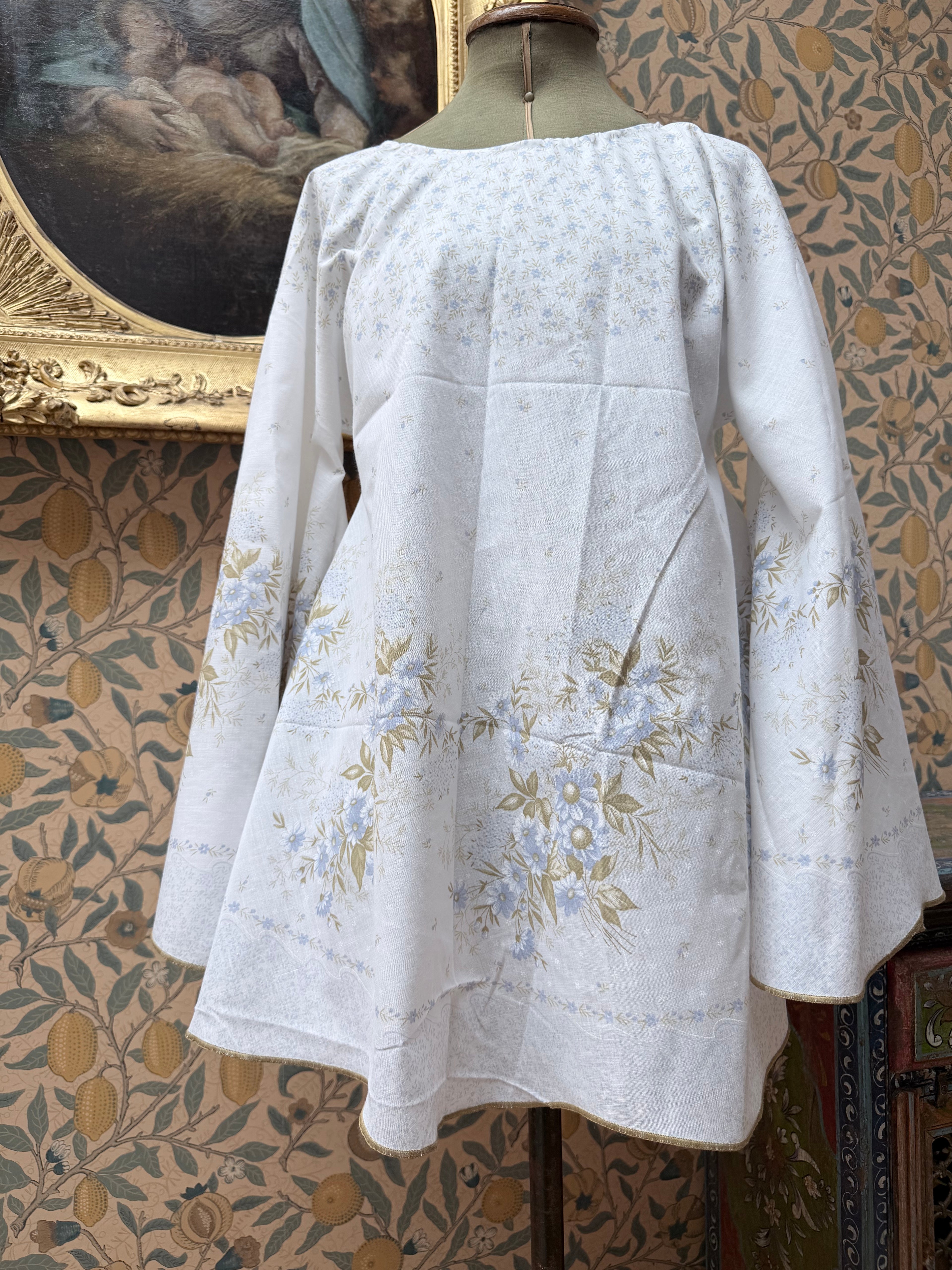 Vintage Handmade Blue Floral Festival Mini Dress
