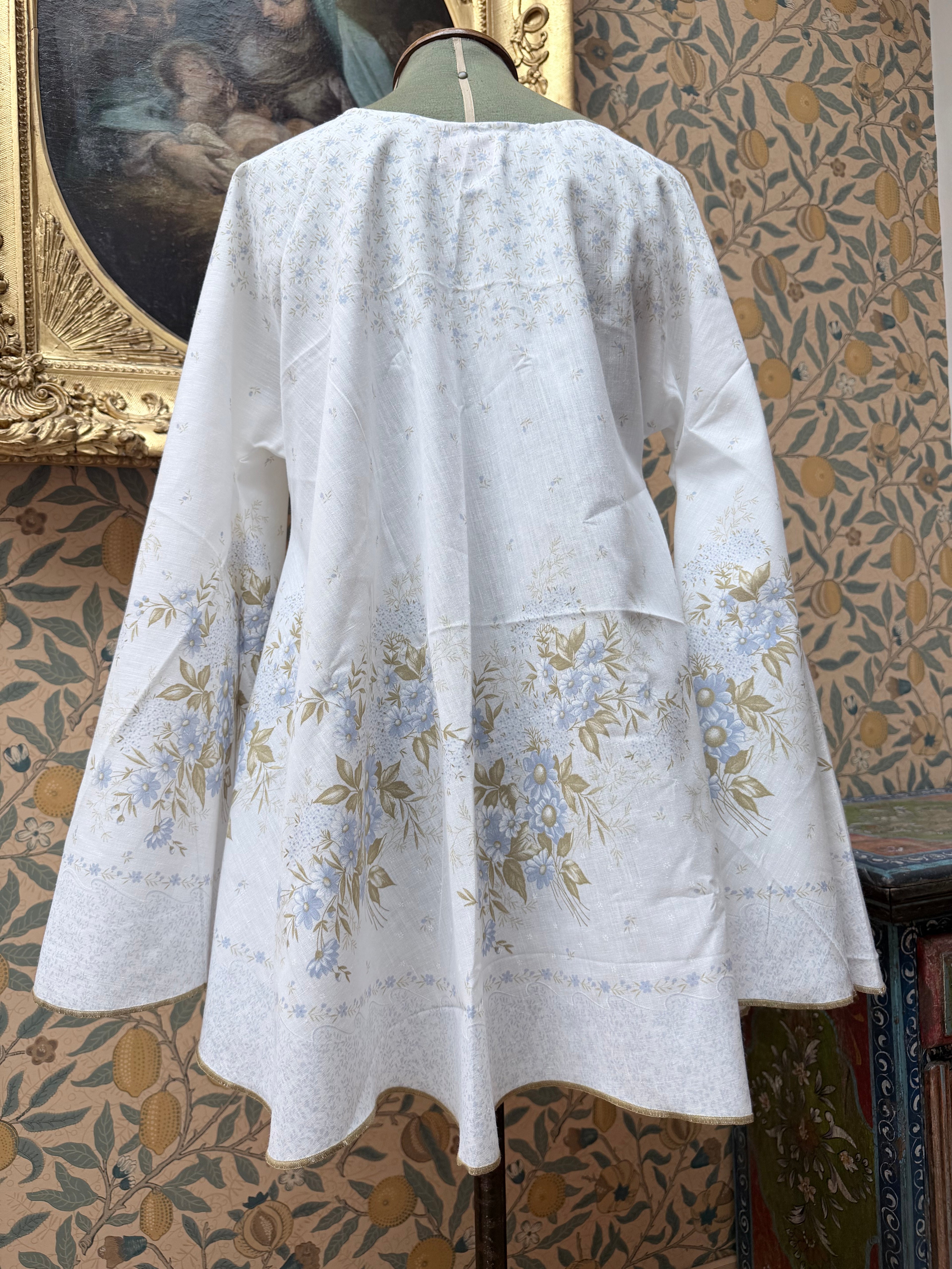 Vintage Handmade Blue Floral Festival Mini Dress
