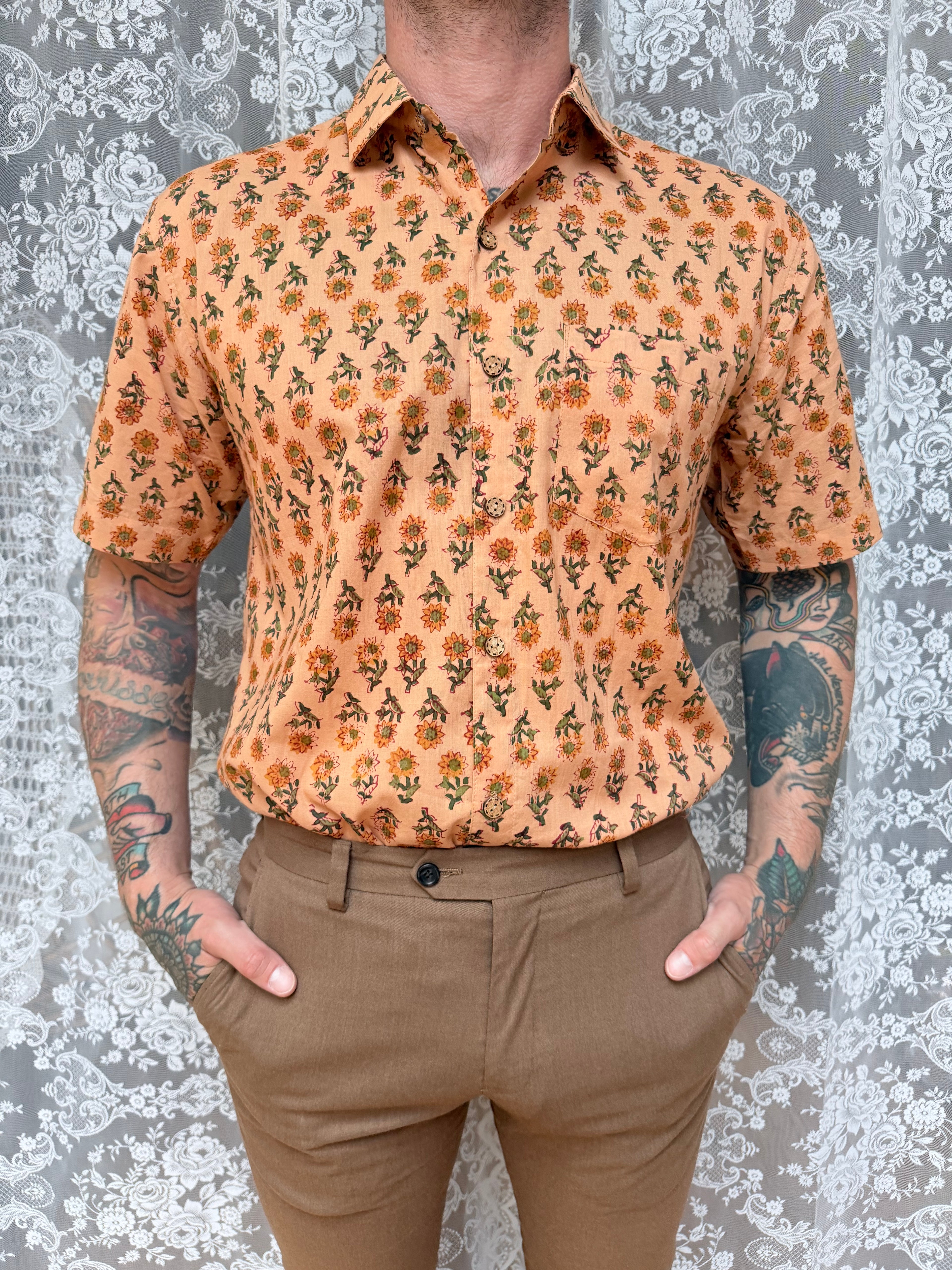 The Jasper | Handmade Cotton Vintage Style Button Up Shirt