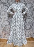 The Soft Breeze: Laura Ashley 1970s Green Floral High-Neck Prairie Dress