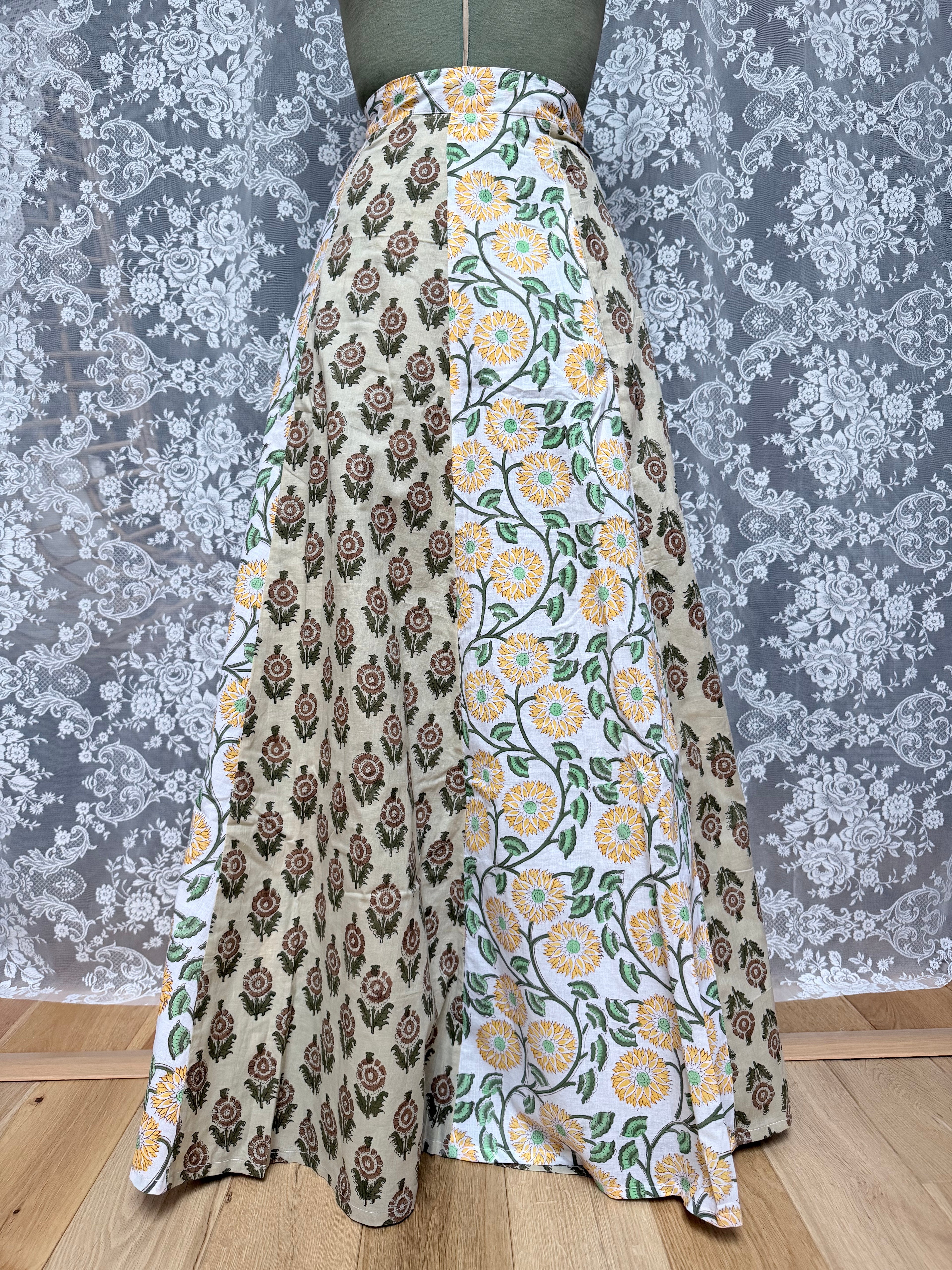 The Goldie Skirt in Wisteria | Handmade Indian Block Print Wrap Skirt
