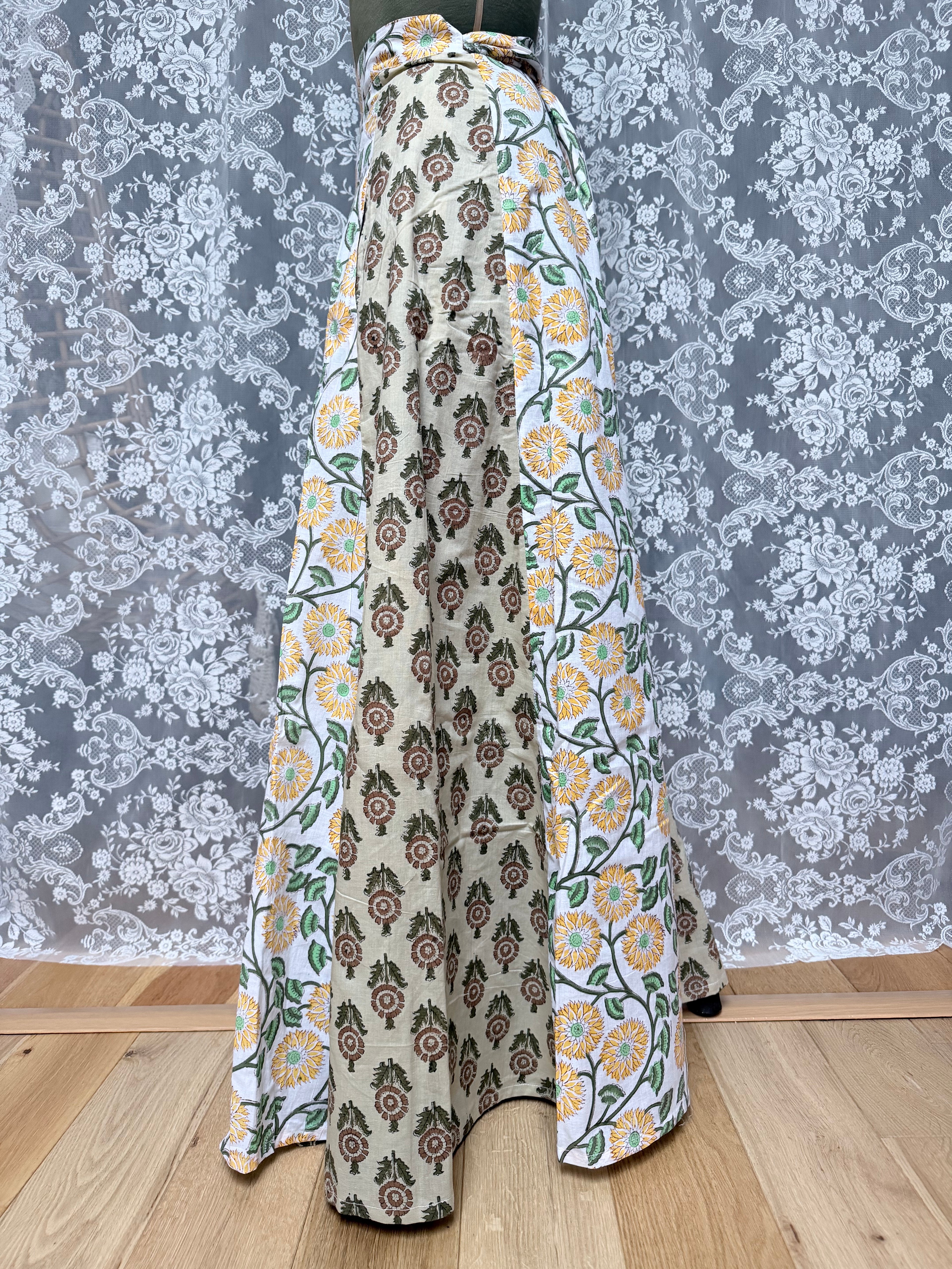The Goldie Skirt in Wisteria | Handmade Indian Block Print Wrap Skirt