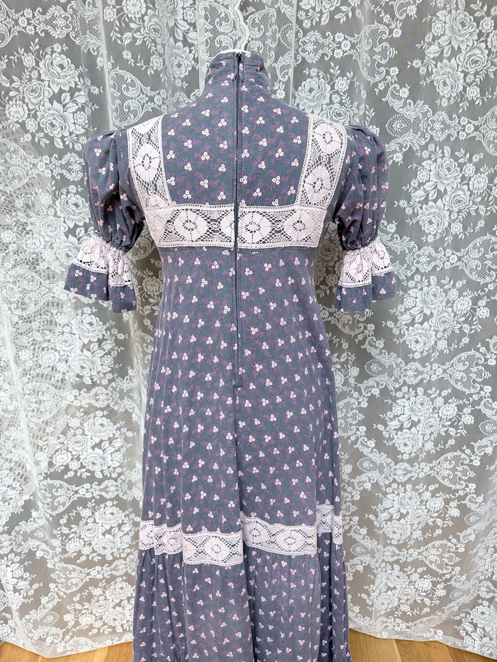 The Lacey: Gorgeous Laura Ashley 1970s Vintage Puff Sleeve Dress