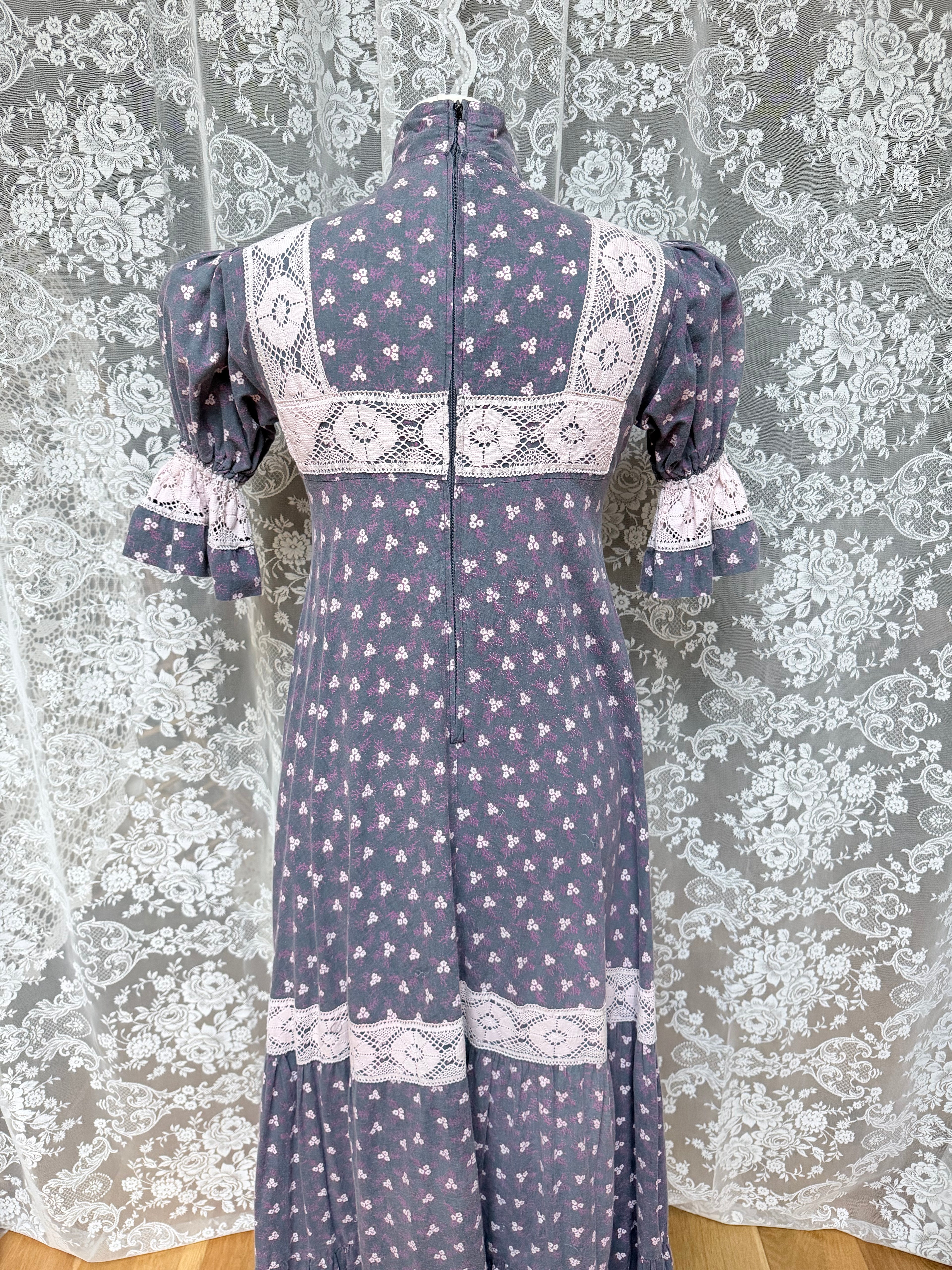 The Lacey: Gorgeous Laura Ashley 1970s Vintage Puff Sleeve Dress