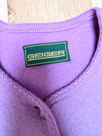 Lavender Lovely: Vintage Geiger 100% Wool Puff Shoulders Jumper