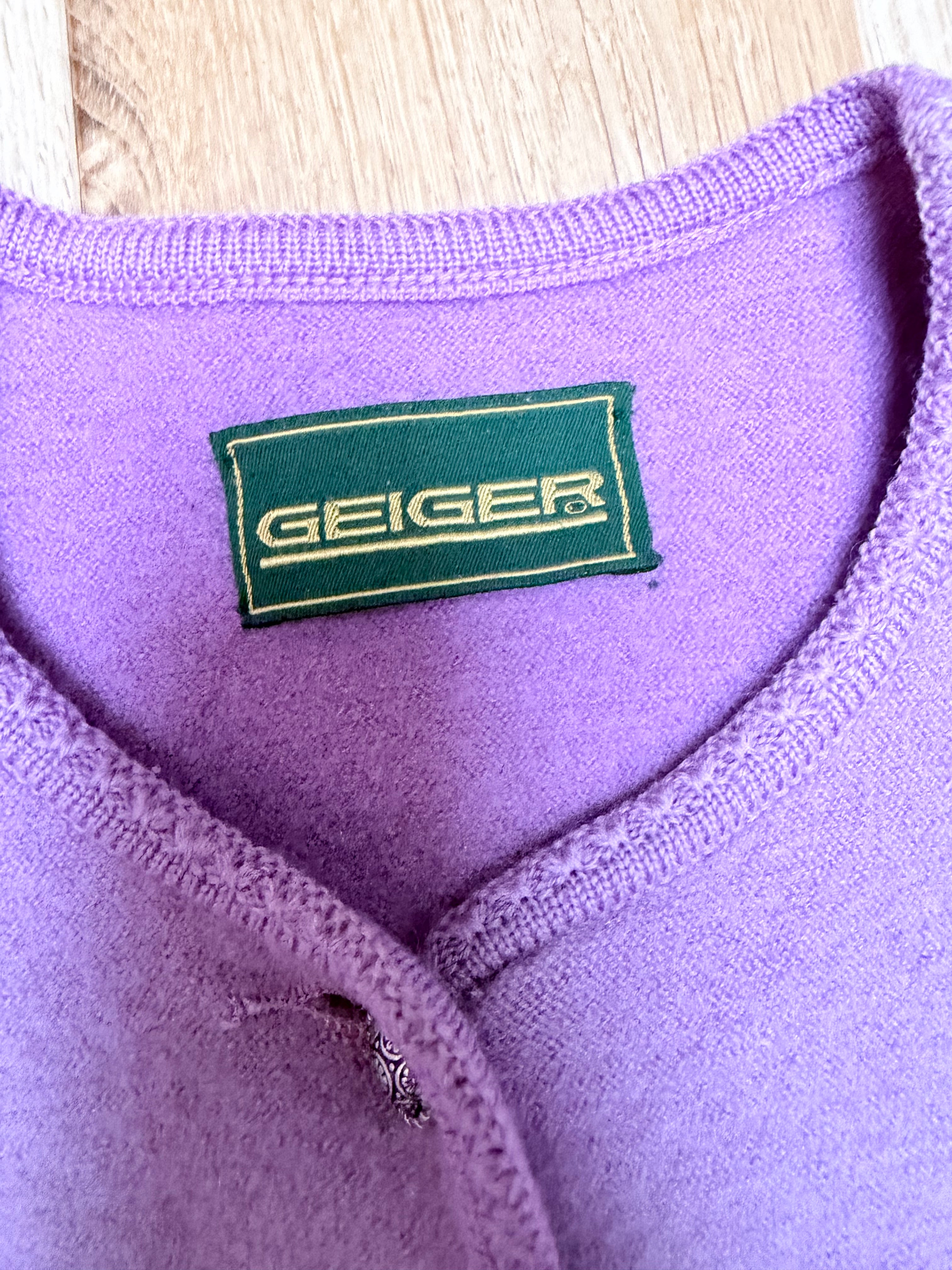 Lavender Lovely: Vintage Geiger 100% Wool Puff Shoulders Jumper