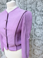 Lavender Lovely: Vintage Geiger 100% Wool Puff Shoulders Jumper