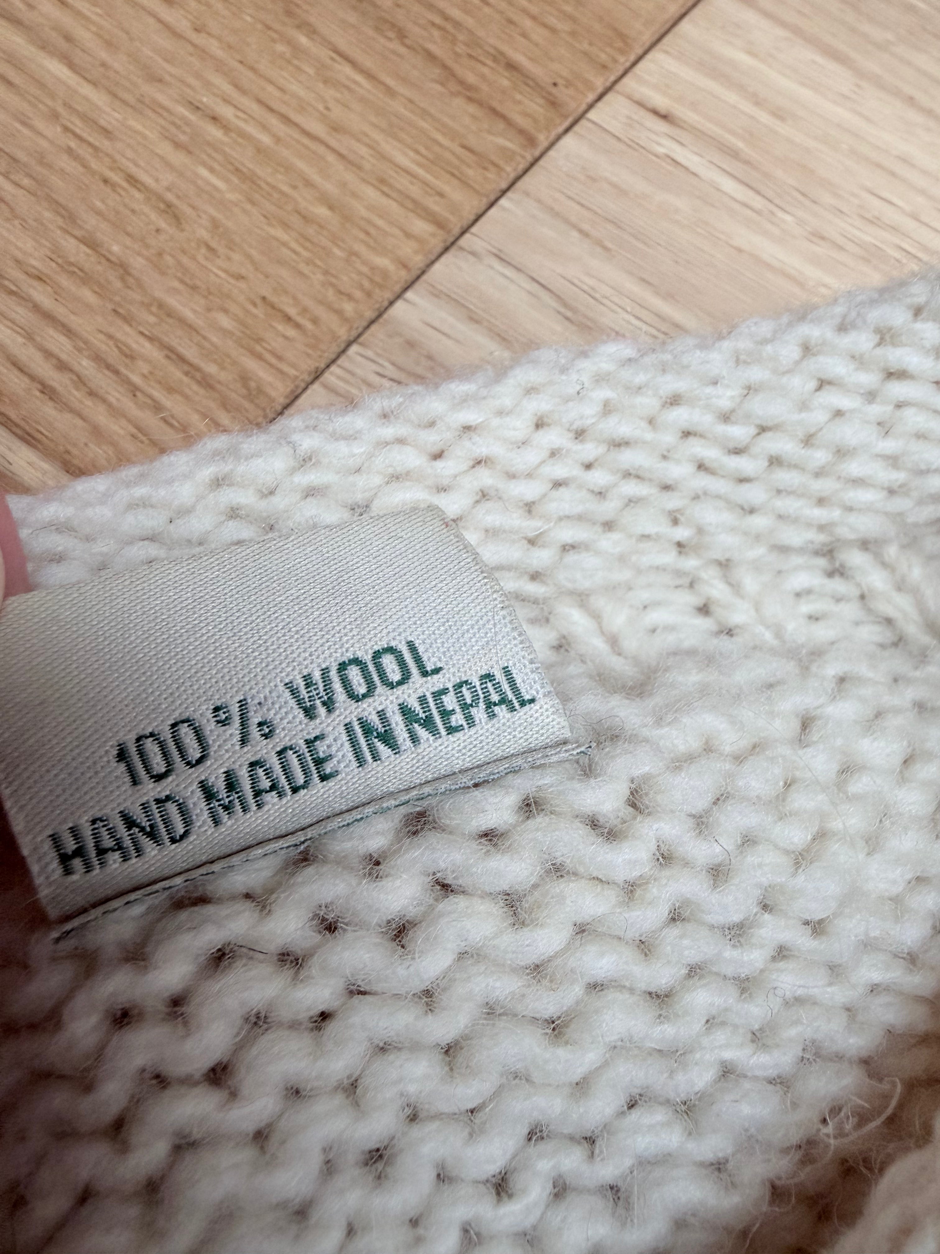 The Blue Hearts: Vintage 1990s Pachamama Hand-Knitted Oversized Heart Jumper