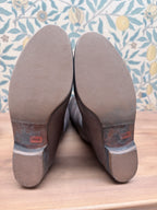 Rare Vintage 1970s Silver Leather Embroidered Boots