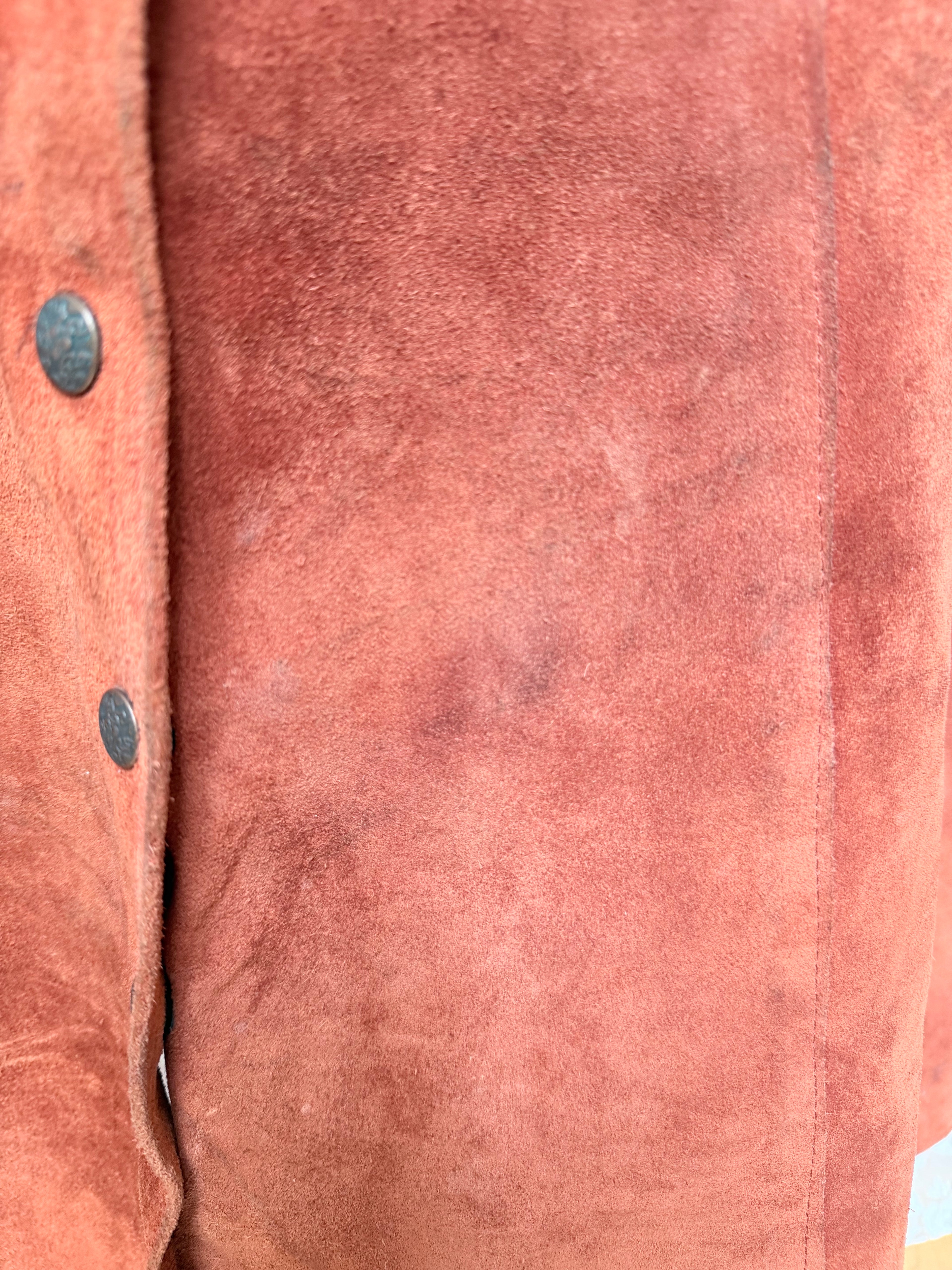 Vintage 1970s Burnt Orange Suede Midi Skirt