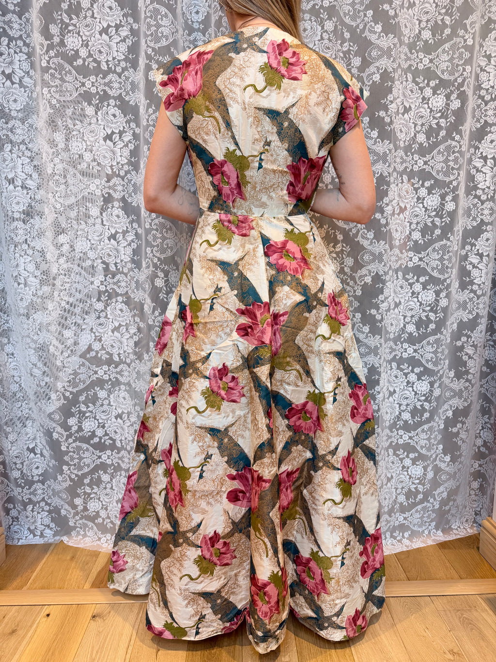 Flowery Fancy: Antique Vintage Late 1930s/Early 1940s Antique Floral Dress