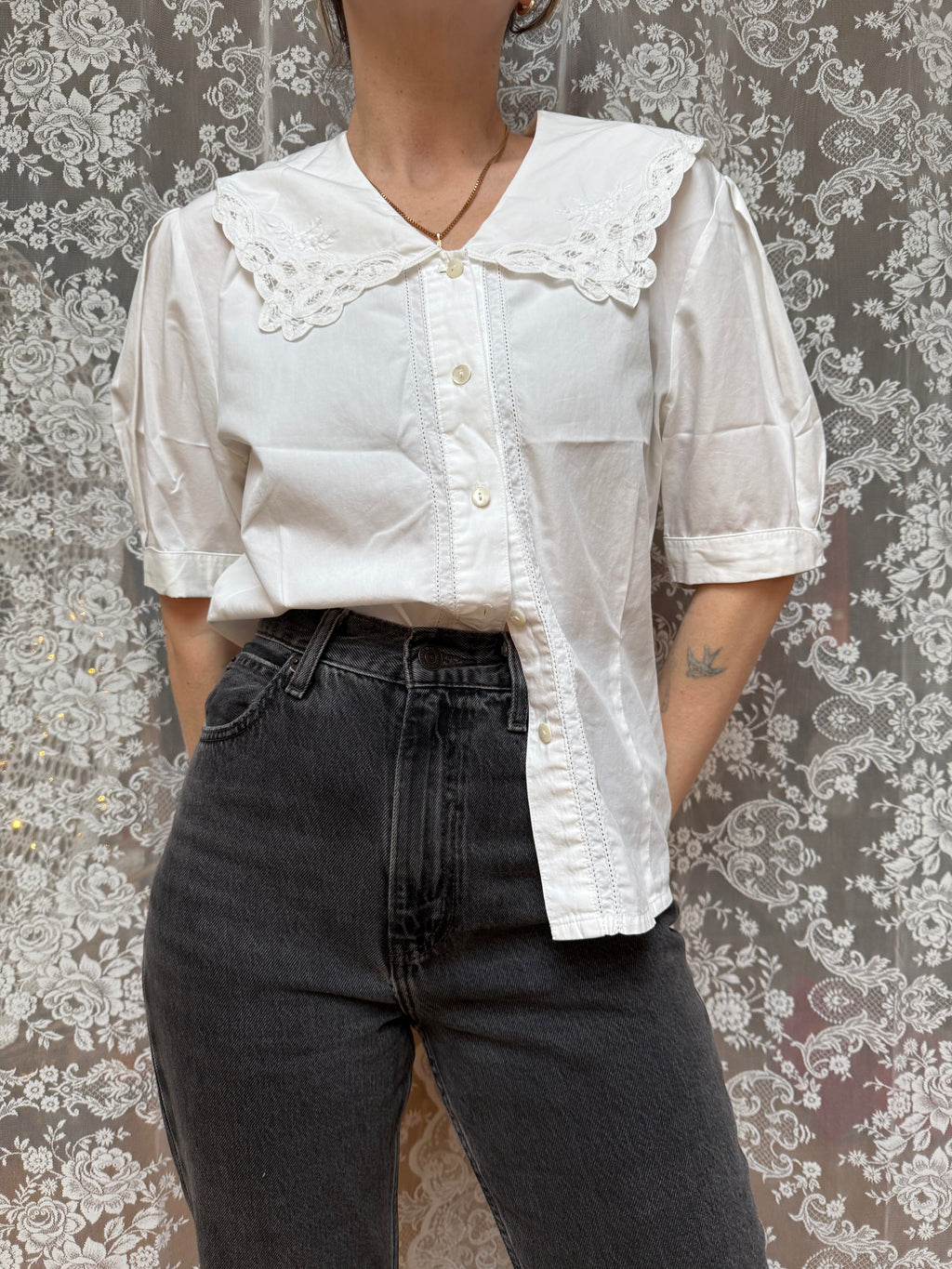 The Dandy: Laura Ashley 1970s Vintage Peter Pan Collar Blouse