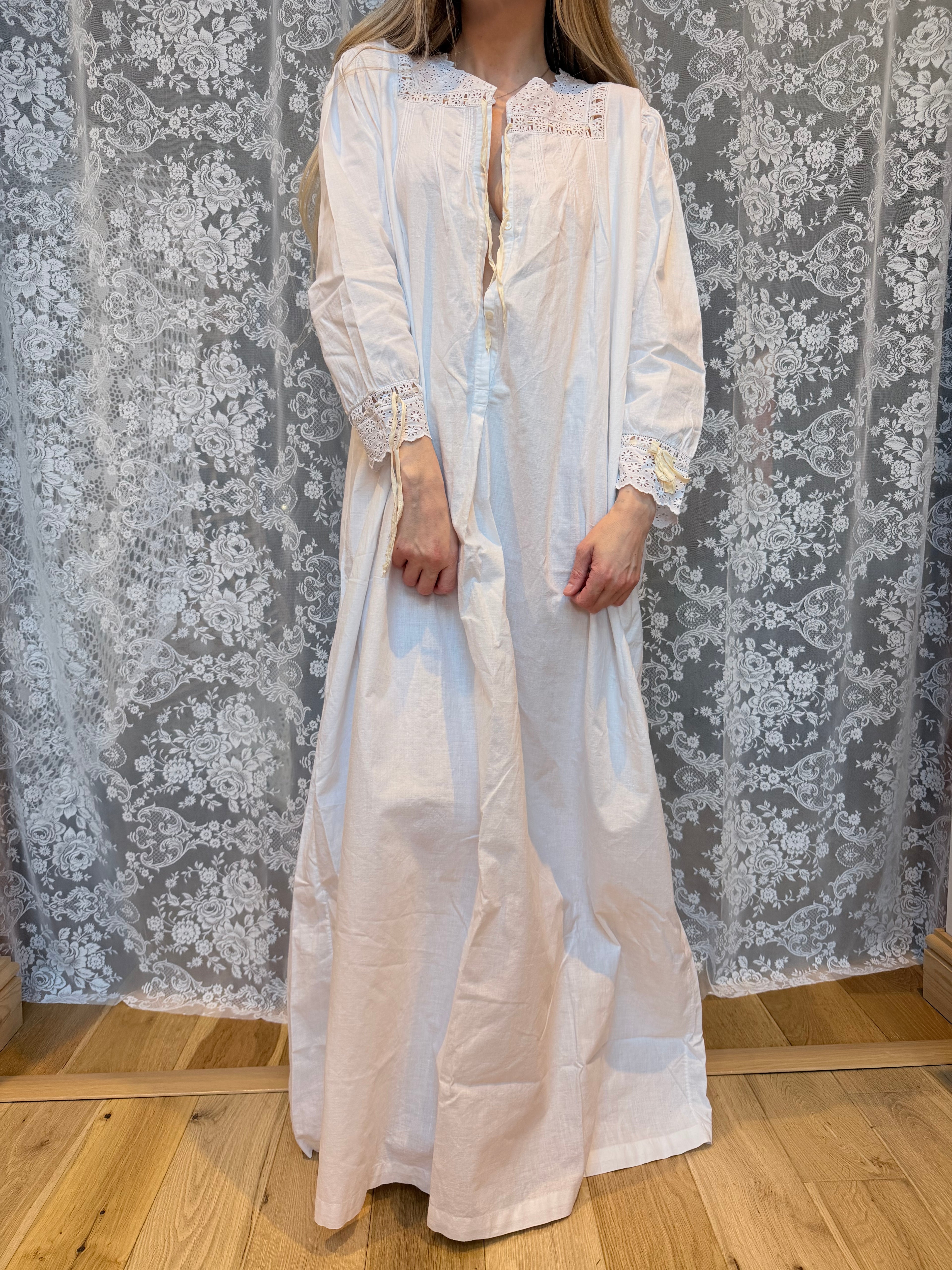 The Doris: Antique Vintage Victorian Edwardian Maxi Nightgown