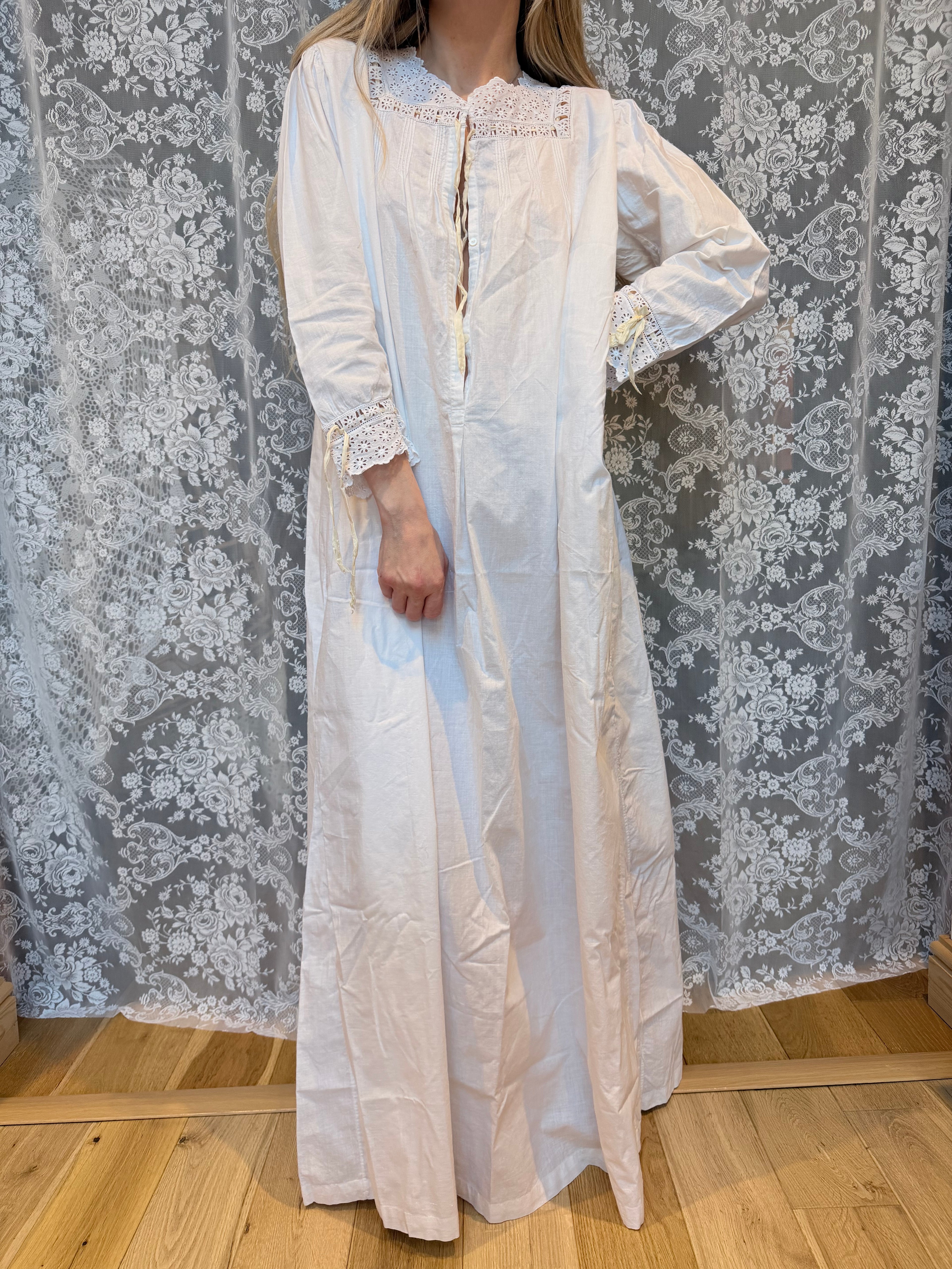 The Doris: Antique Vintage Victorian Edwardian Maxi Nightgown