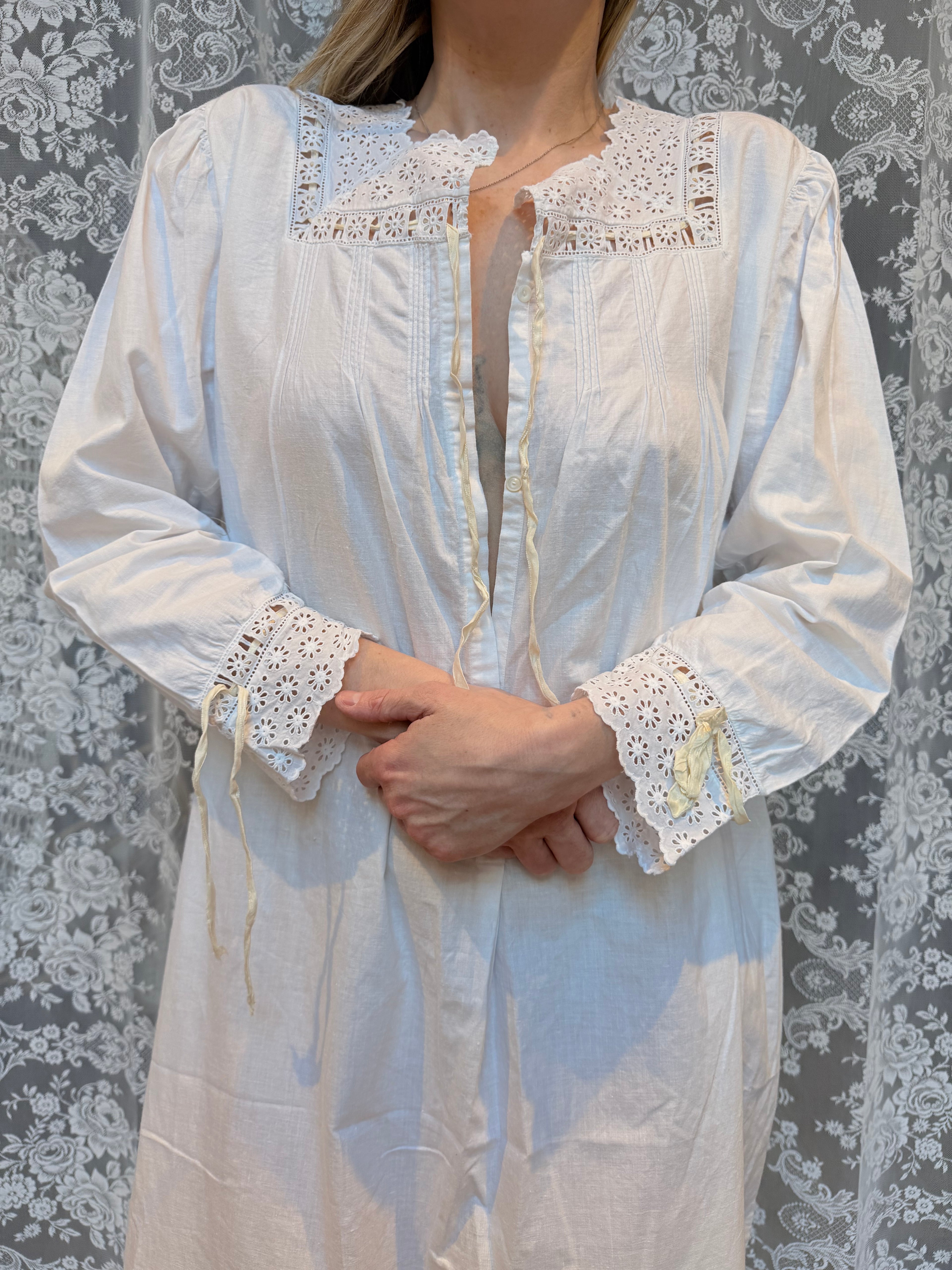 The Doris: Antique Vintage Victorian Edwardian Maxi Nightgown