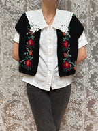 The Winter Waistcoat: Vintage Laura Ashley Floral Embroidered Waistcoat