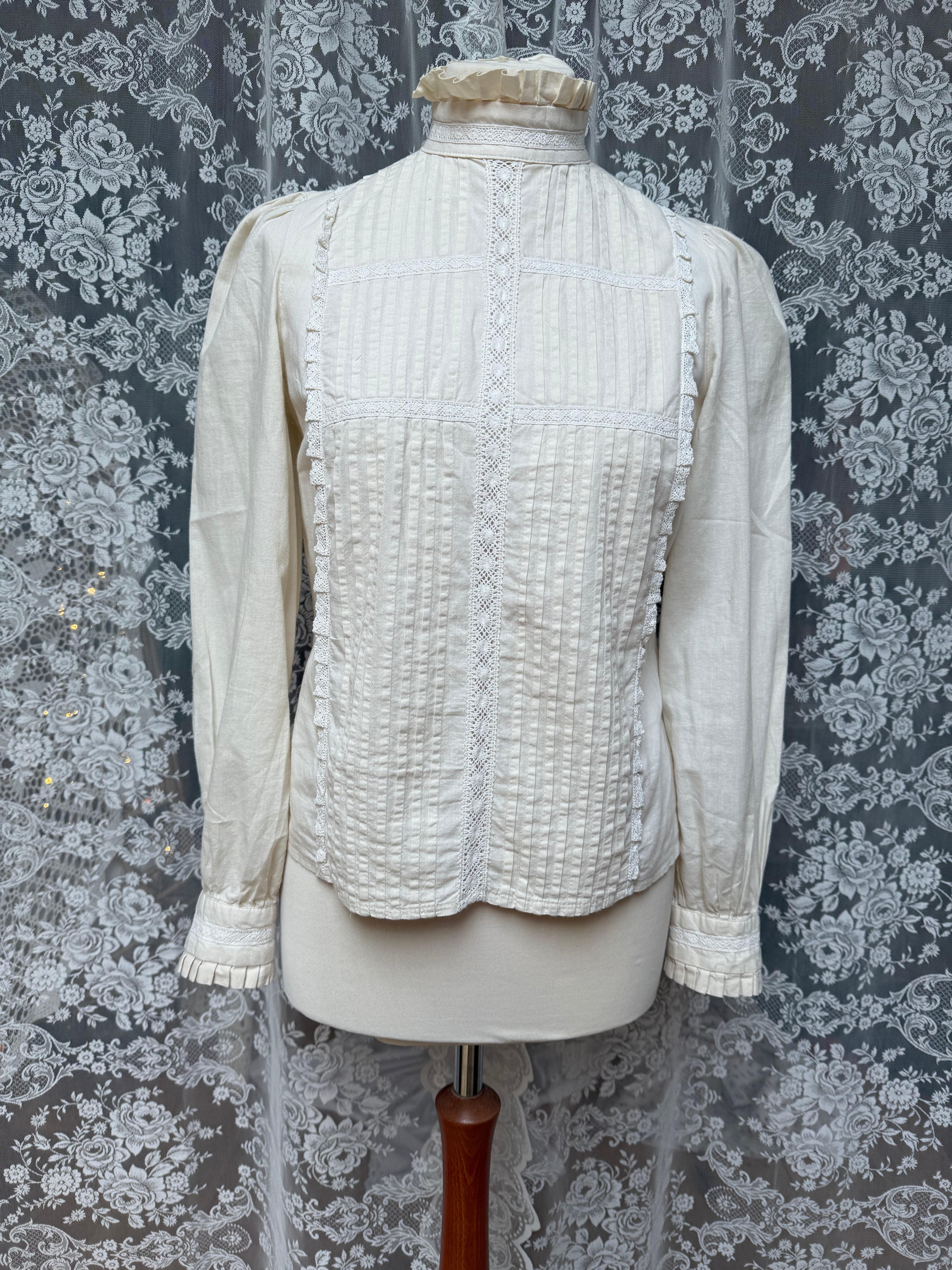 The Royalty: Laura Ashley Vintage 1970s High Neck Edwardian Blouse