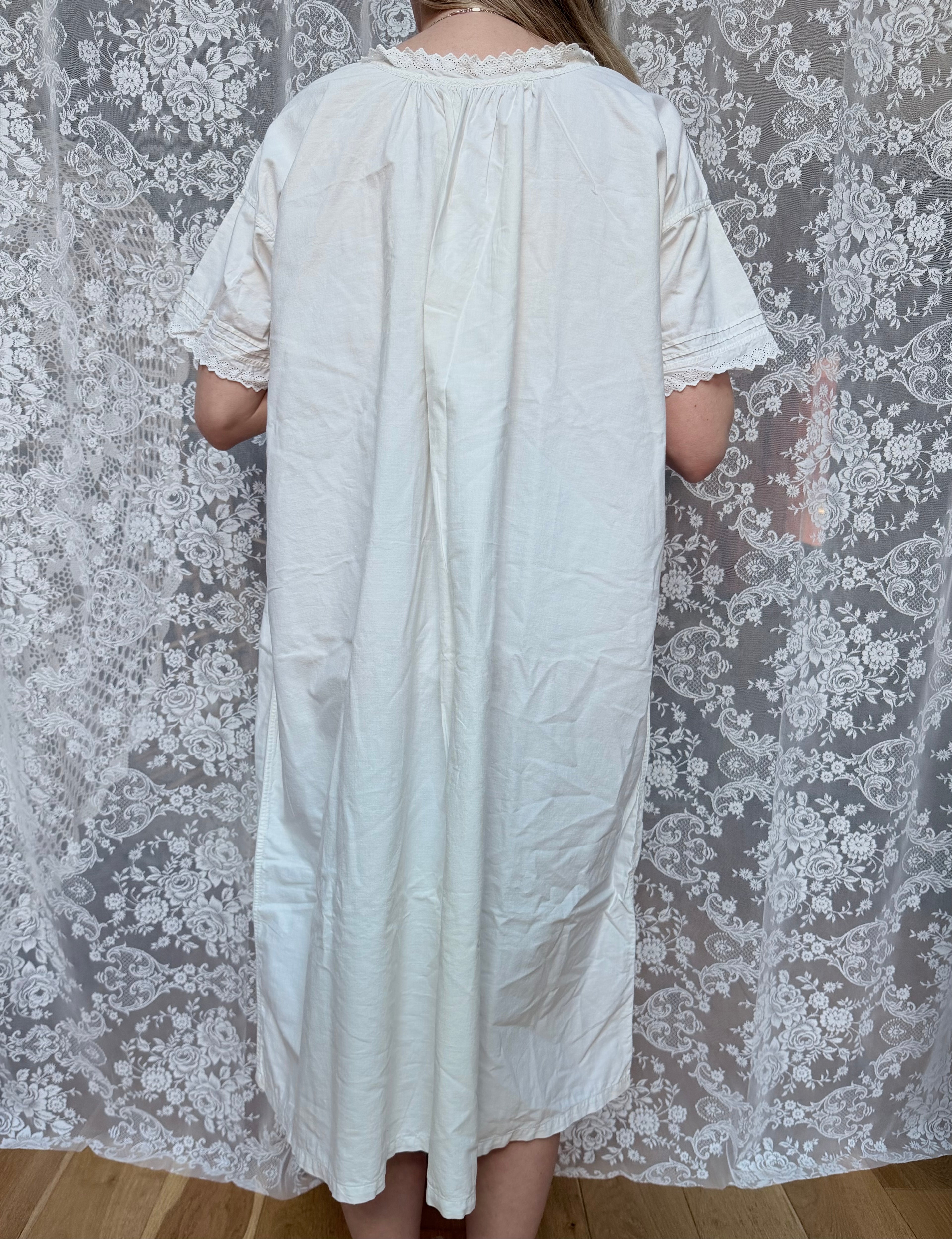 The Eve: Victorian/Edwardian Broderie Anglaise Midi Nightgown