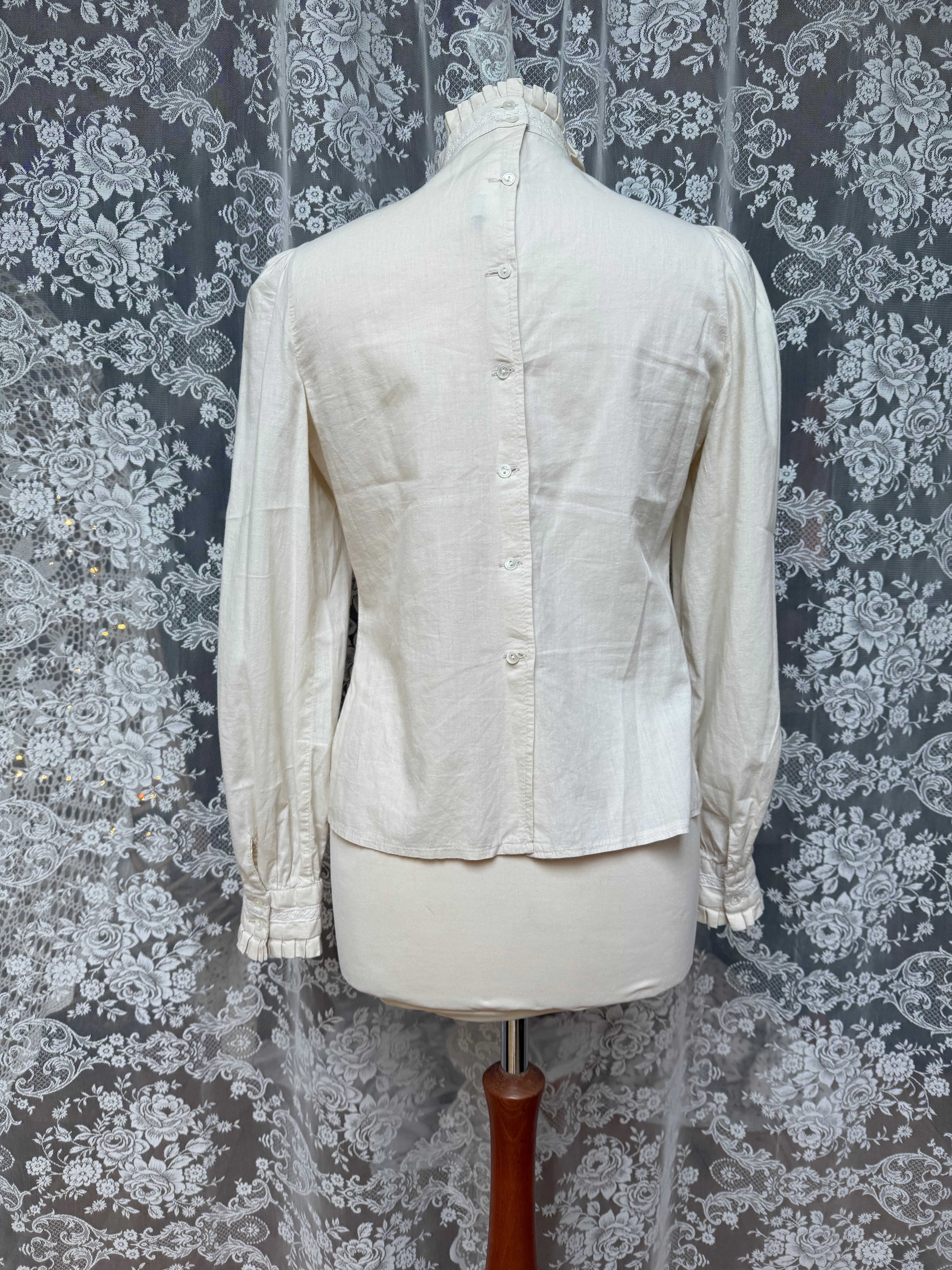 The Royalty: Laura Ashley Vintage 1970s High Neck Edwardian Blouse