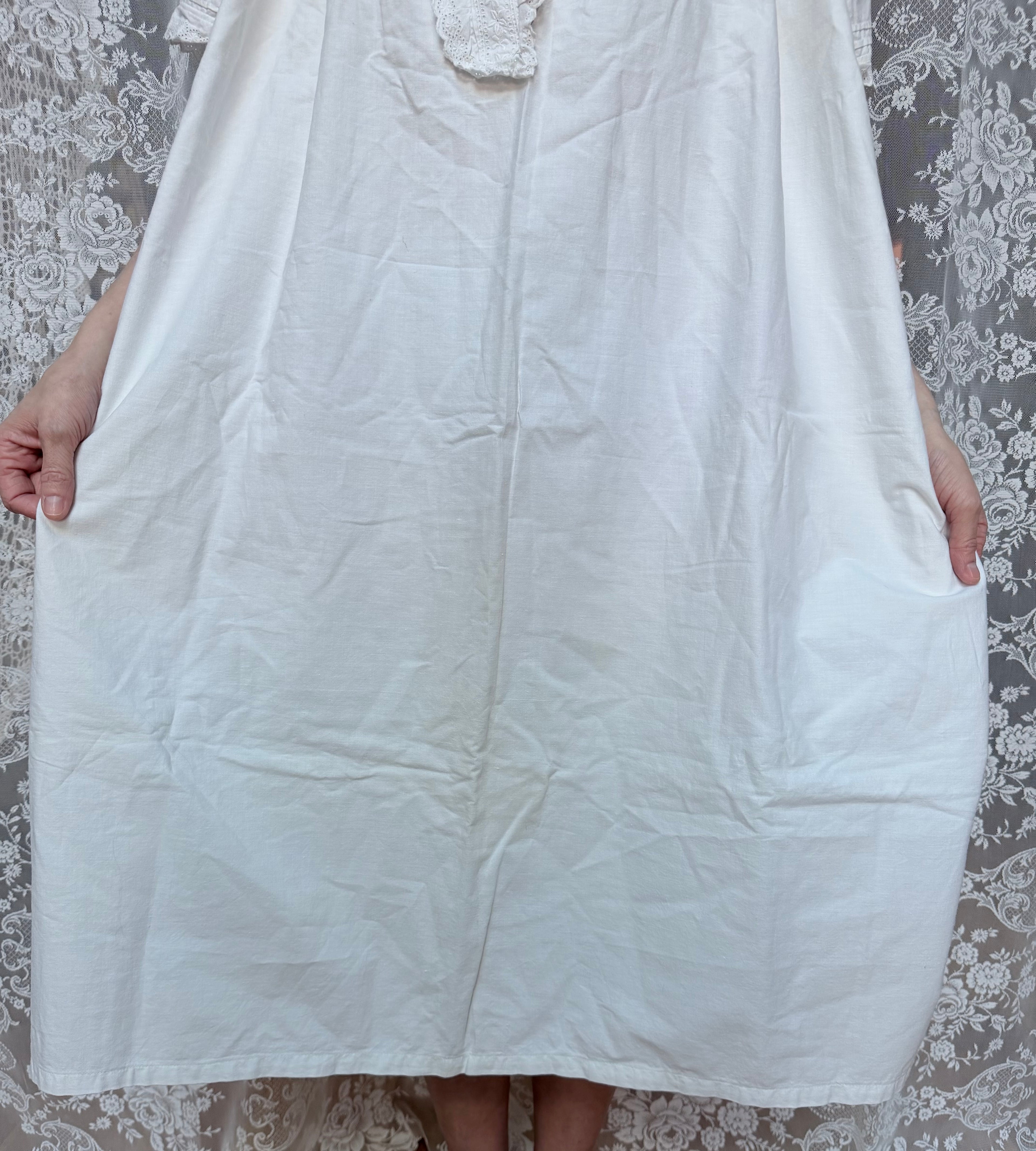 The Eve: Victorian/Edwardian Broderie Anglaise Midi Nightgown