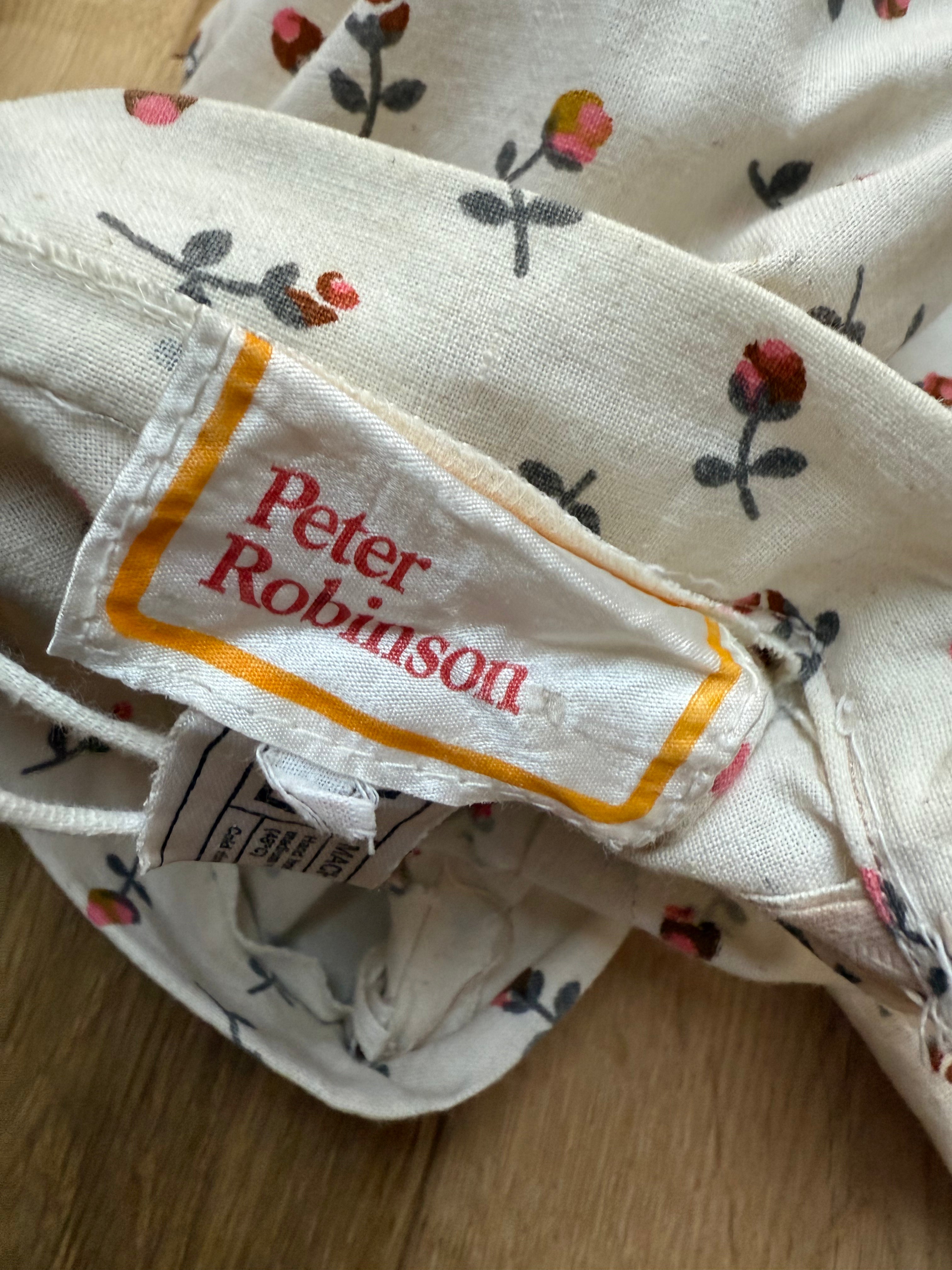 The Rose Bud: Vintage 1970s White Ditsy Print Rose Bud Floral Peter Robinson Maxi Skirt