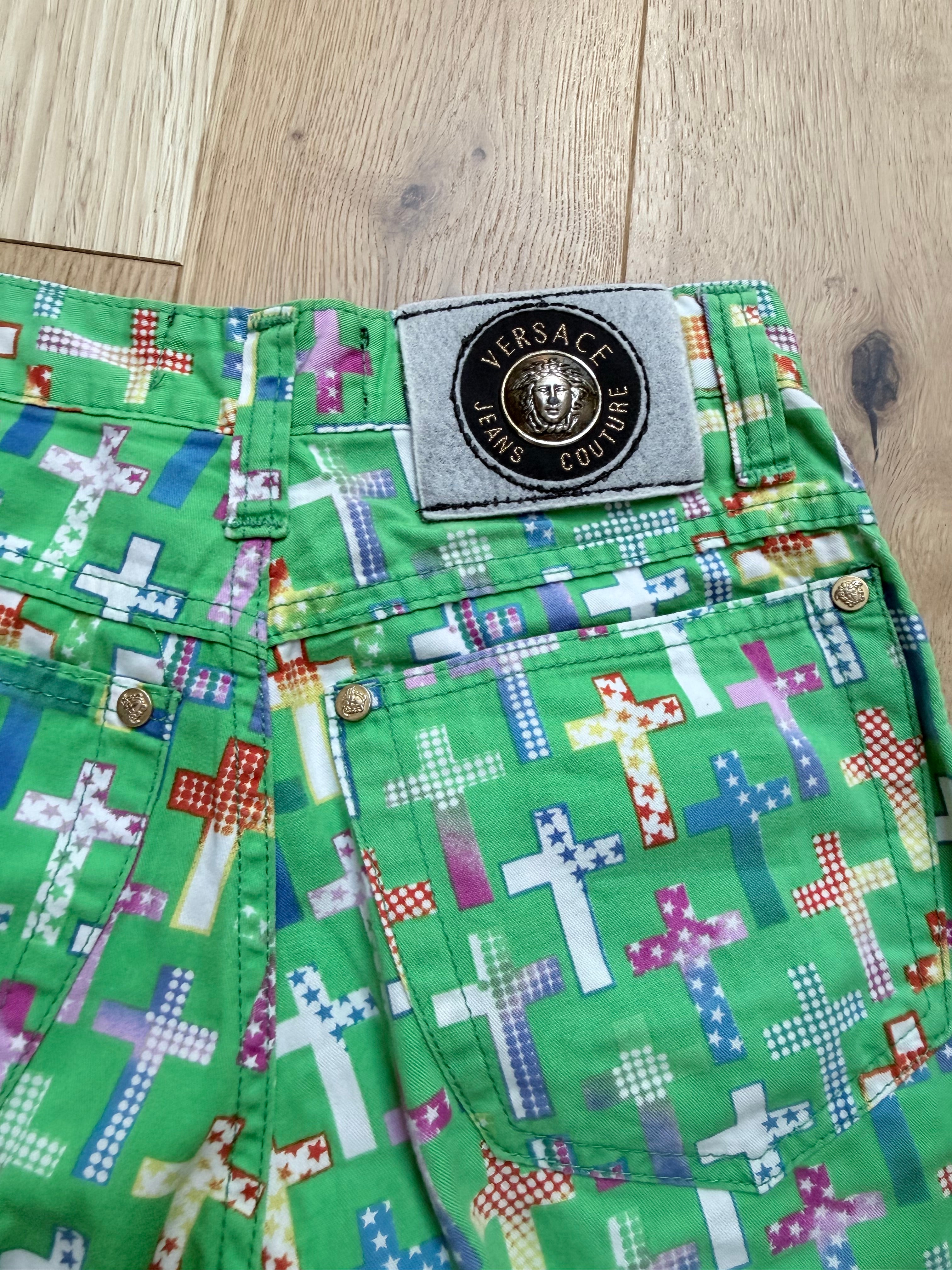 Vintage Versace: 1990s Y2K Versace Fitted Crucifix Jeans