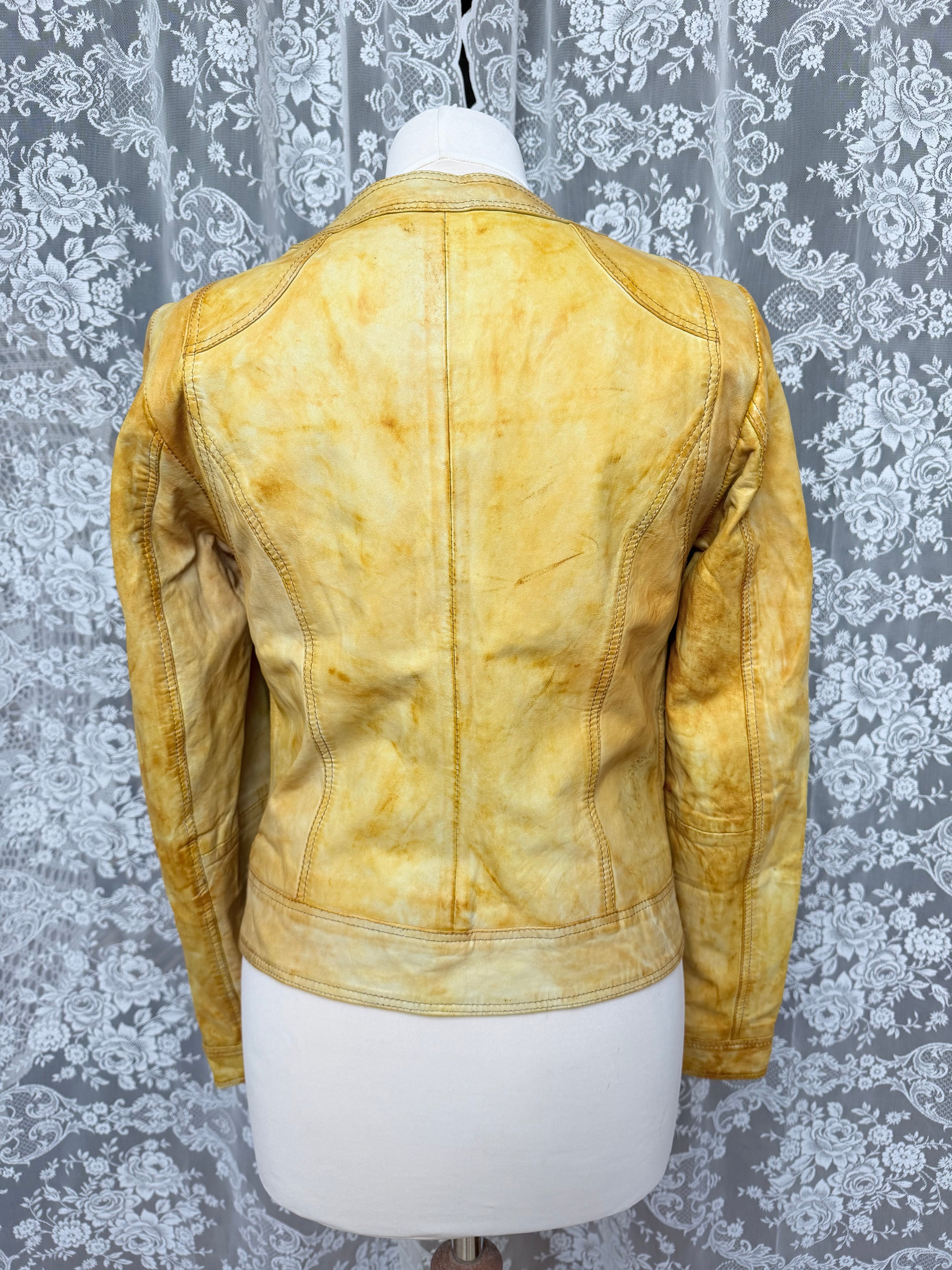 Free Bird: Vintage 1990s Y2K Tie Dye David Moore Leather Jacket