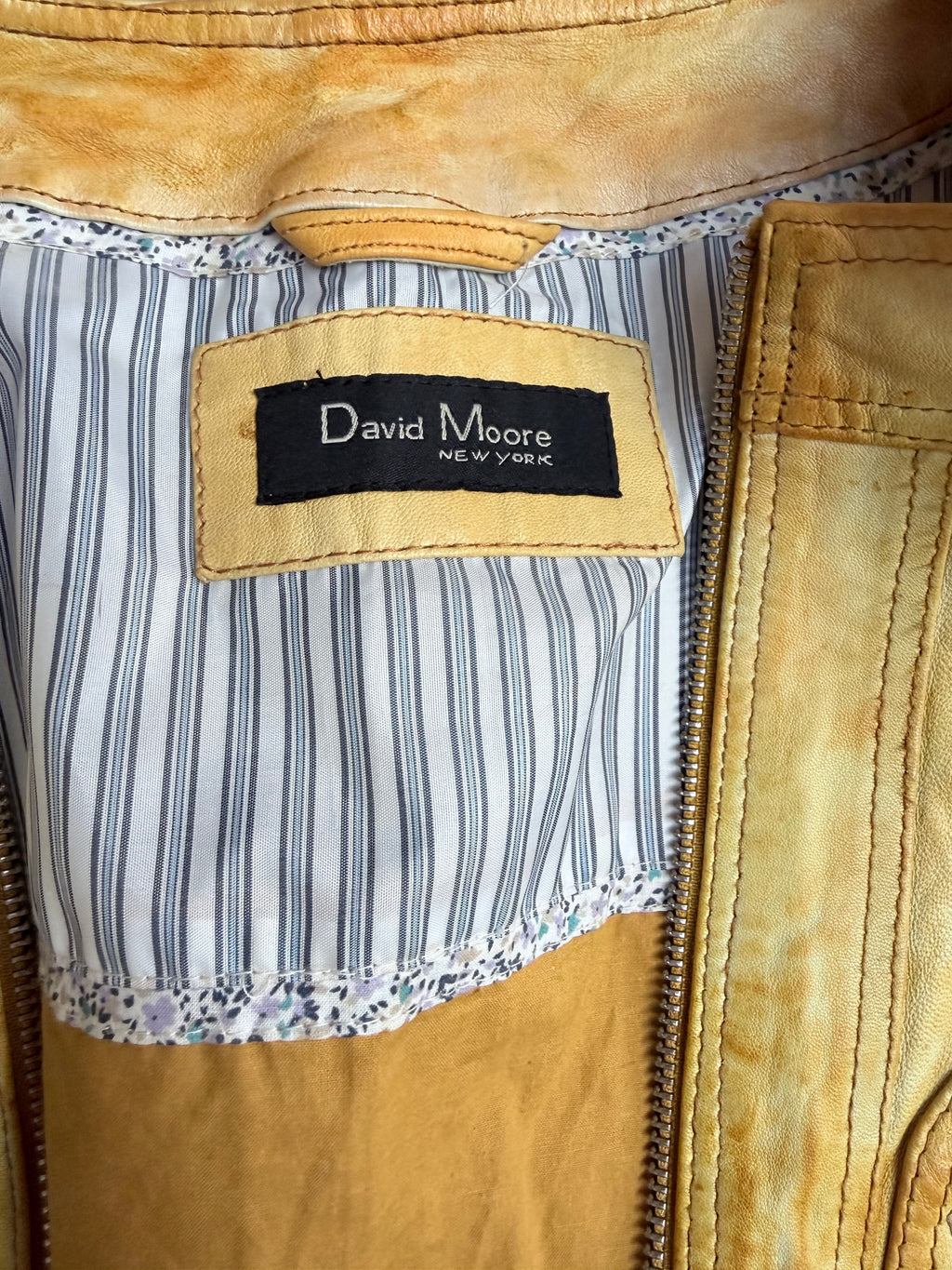 Free Bird: Vintage 1990s Y2K Tie Dye David Moore Leather Jacket