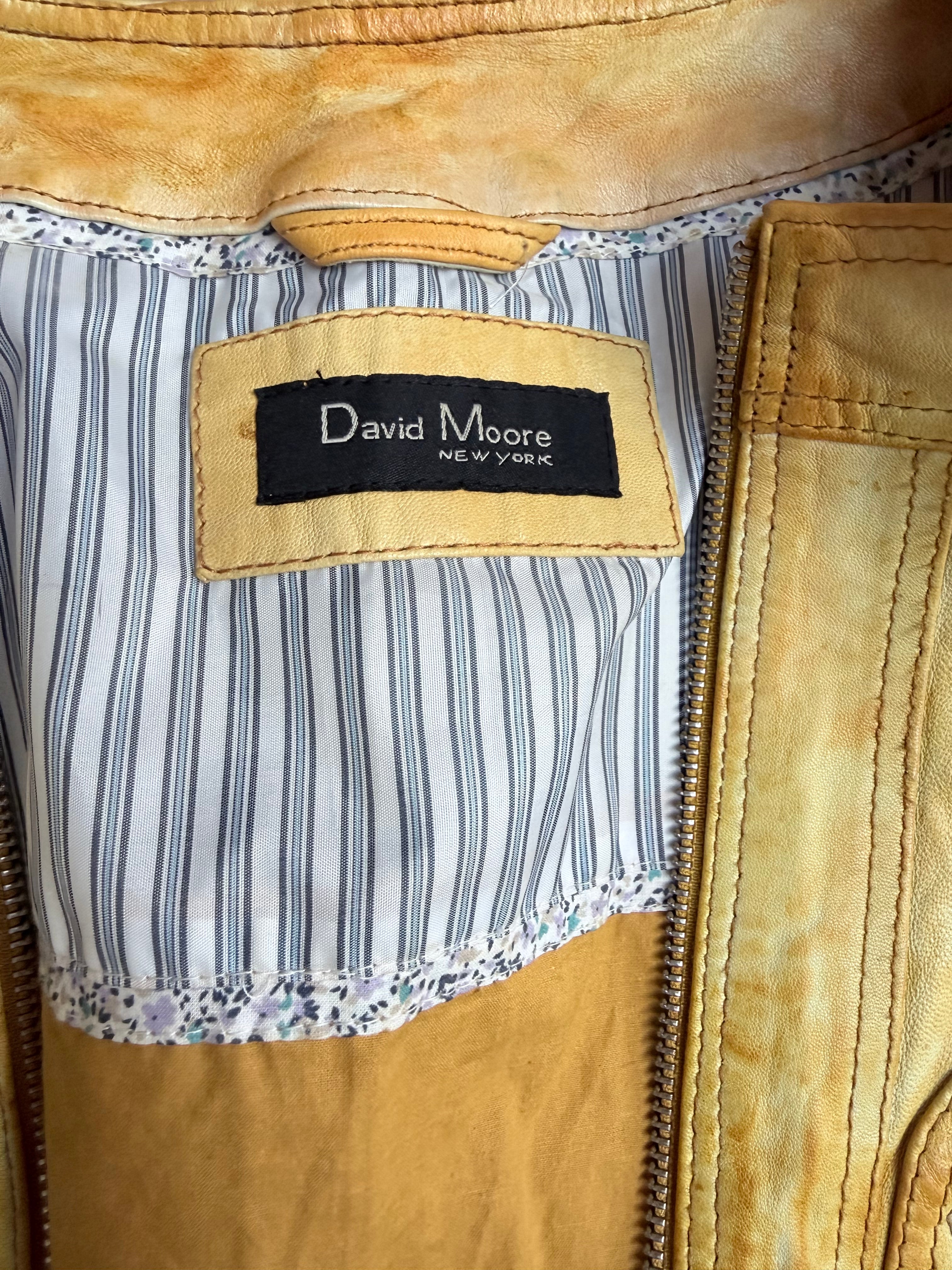 Free Bird: Vintage 1990s Y2K Tie Dye David Moore Leather Jacket