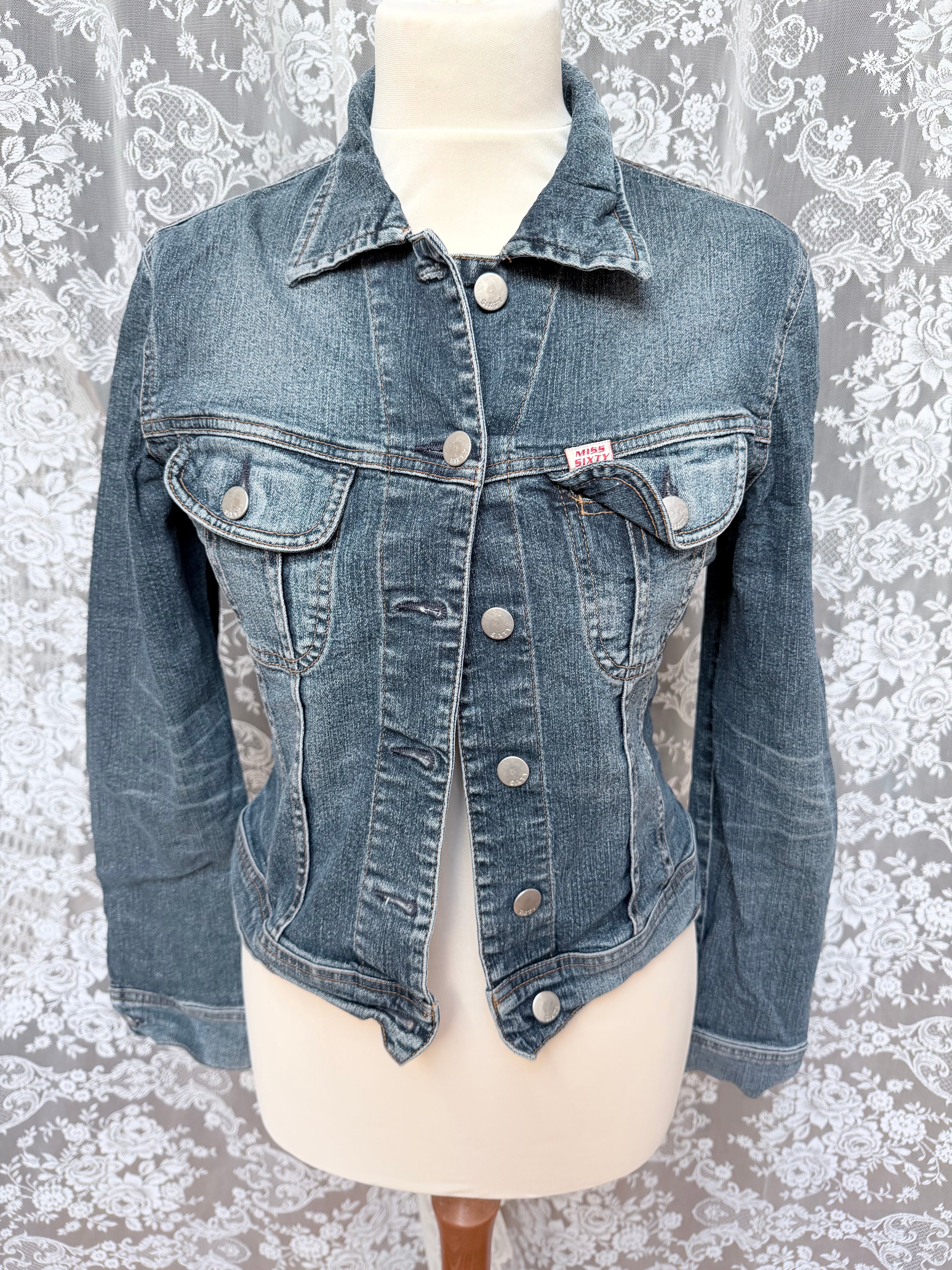 Vintage 1990s Y2K Miss 60s Blue Denim Jacket