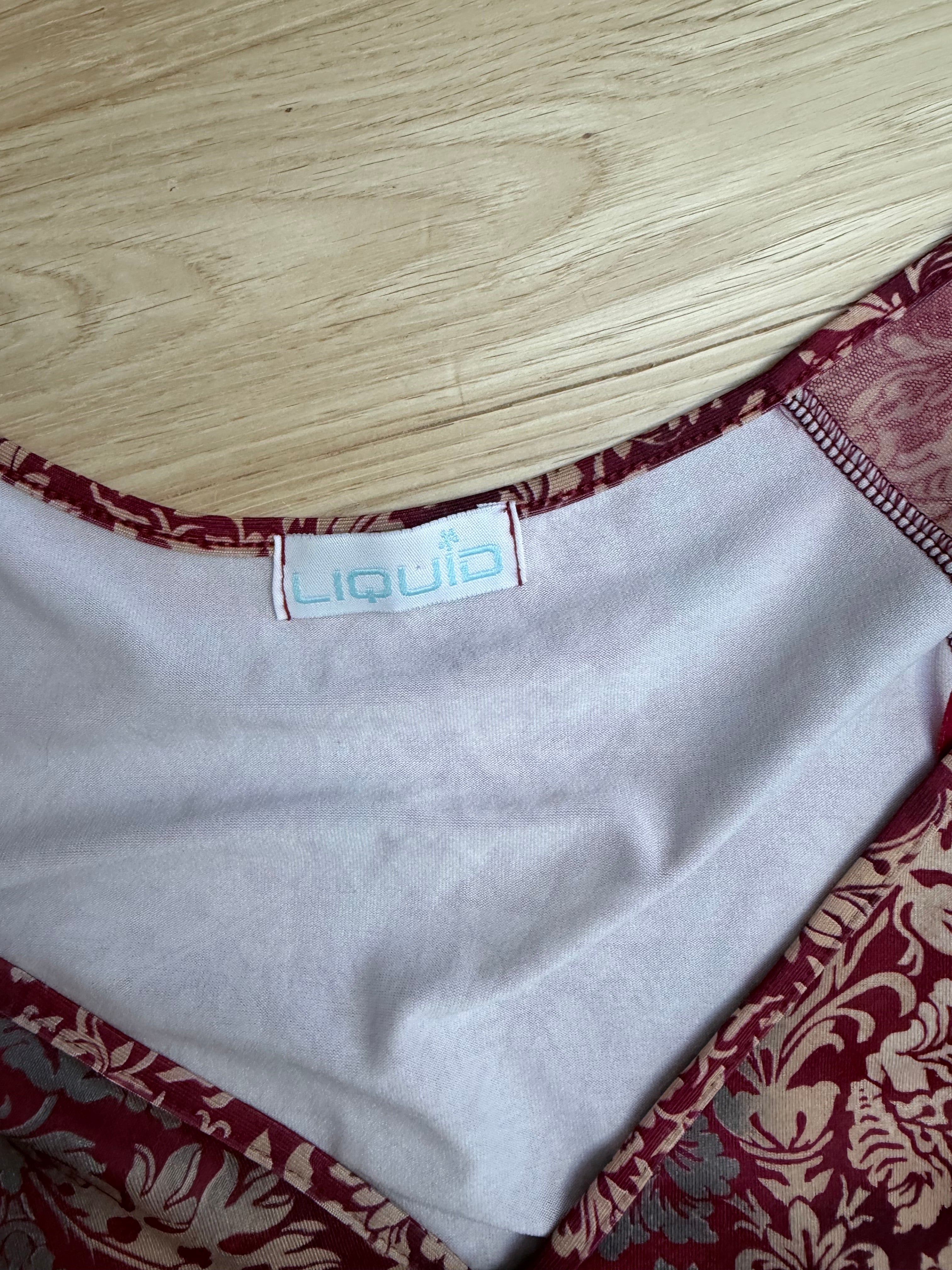 Accentual: Vintage 1990s Y2K Bell Sleeved Cropped Whimsigoth Top