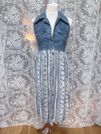 Denim Dreams: Vintage 1990s Y2K Gunes Denim-Top Dress