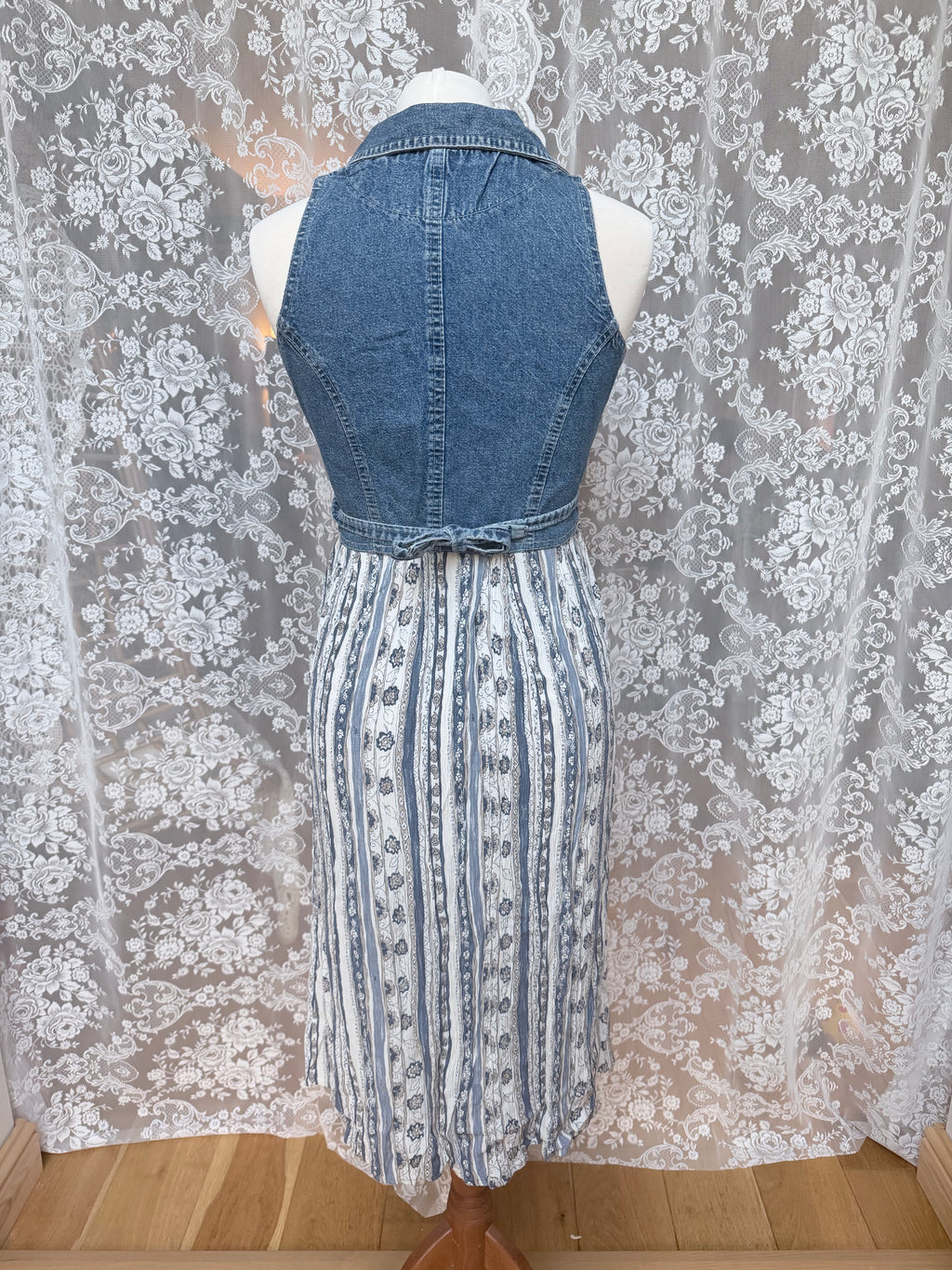 Denim Dreams: Vintage 1990s Y2K Gunes Denim-Top Dress