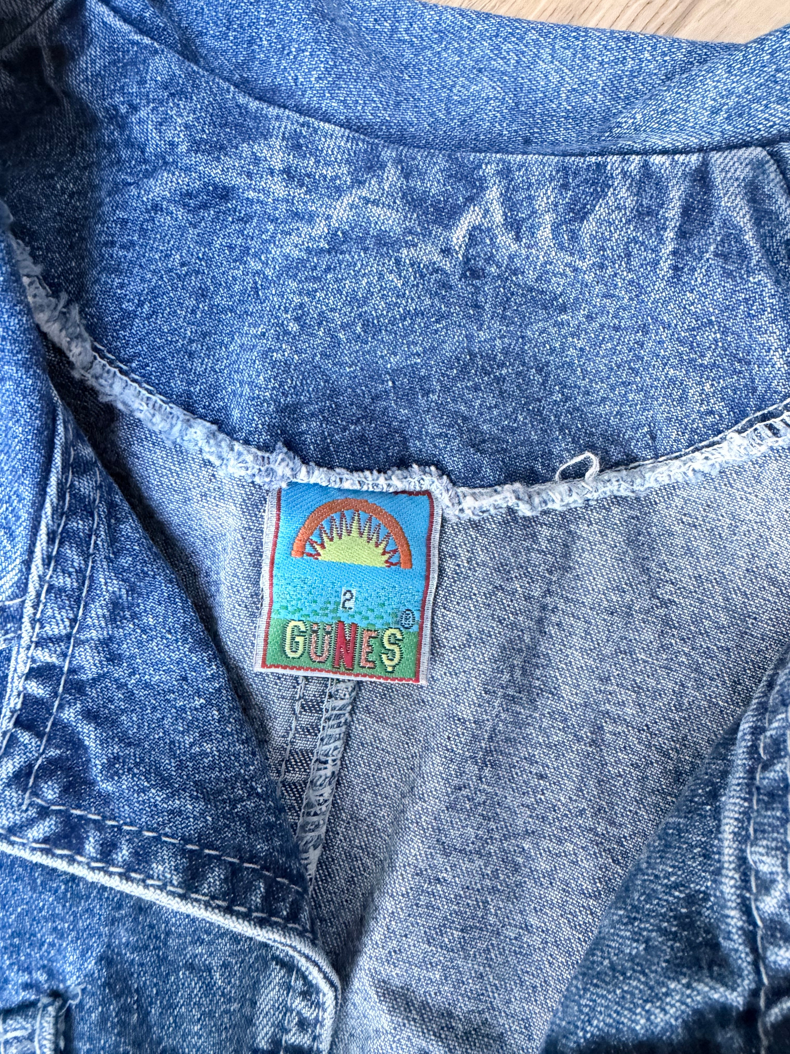 Denim Dreams: Vintage 1990s Y2K Gunes Denim-Top Dress