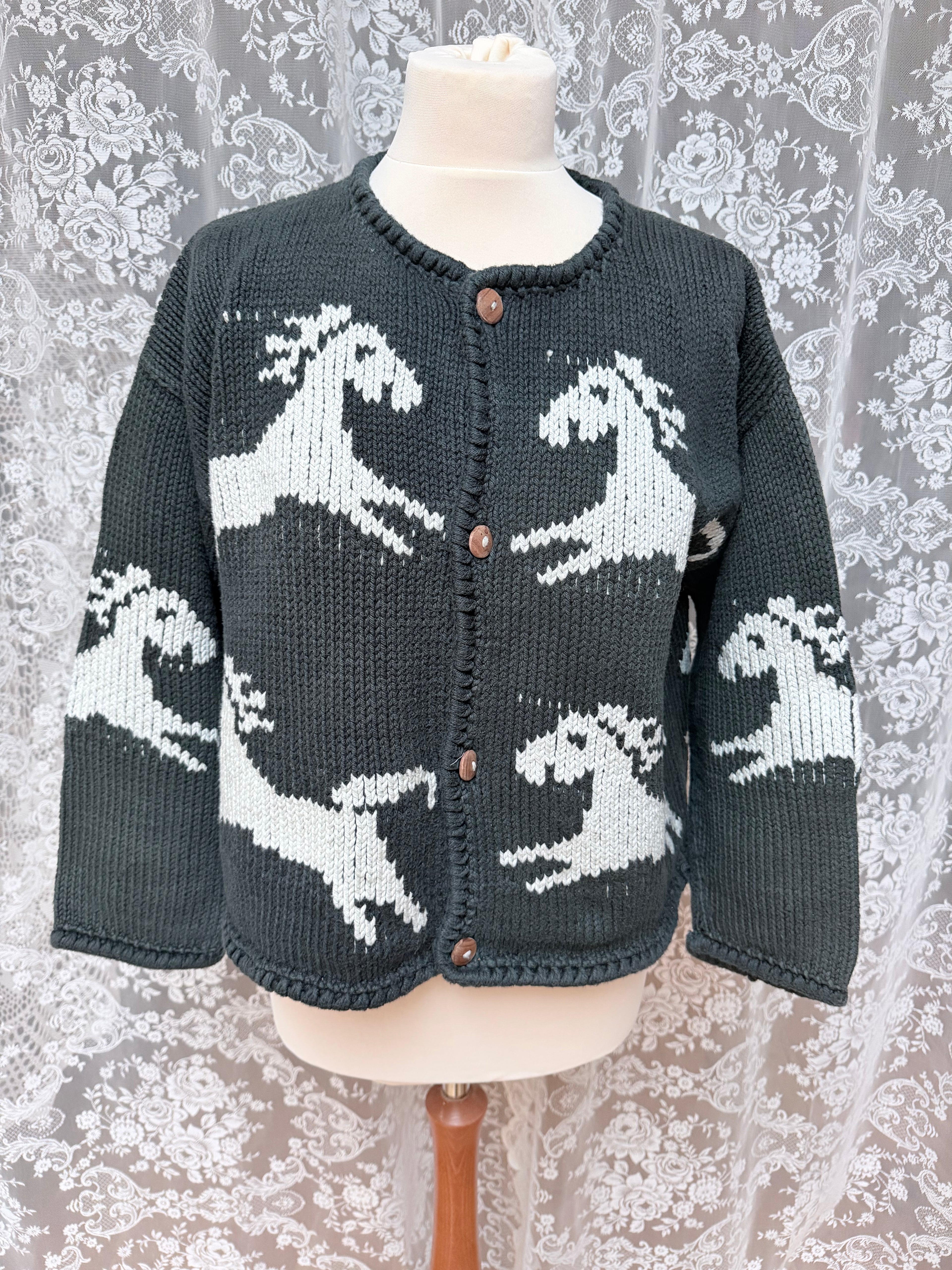 The Unicorn: Vintage 1990s Country Life Hand-Knitted Cotton Cardigan