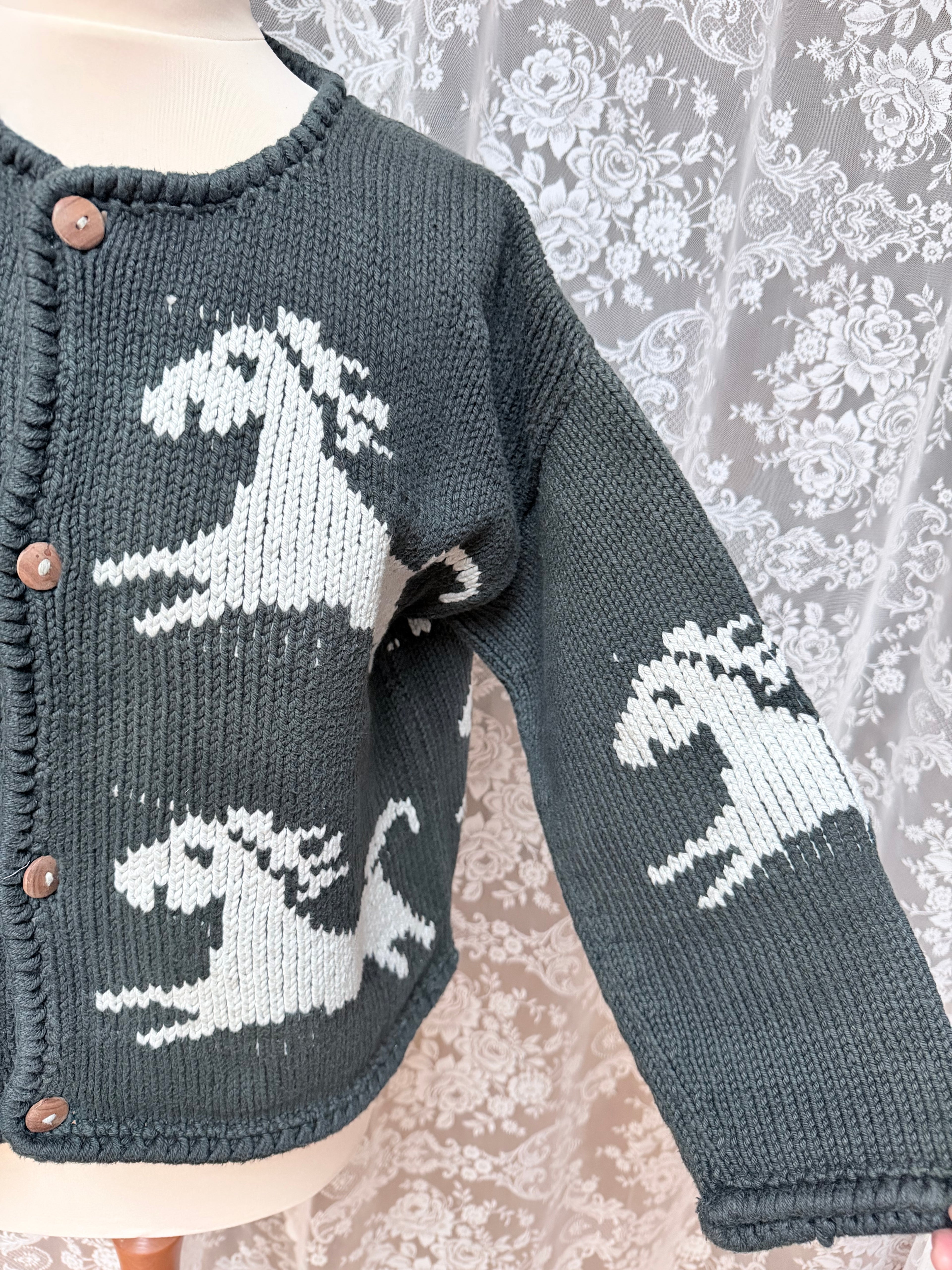 The Unicorn: Vintage 1990s Country Life Hand-Knitted Cotton Cardigan