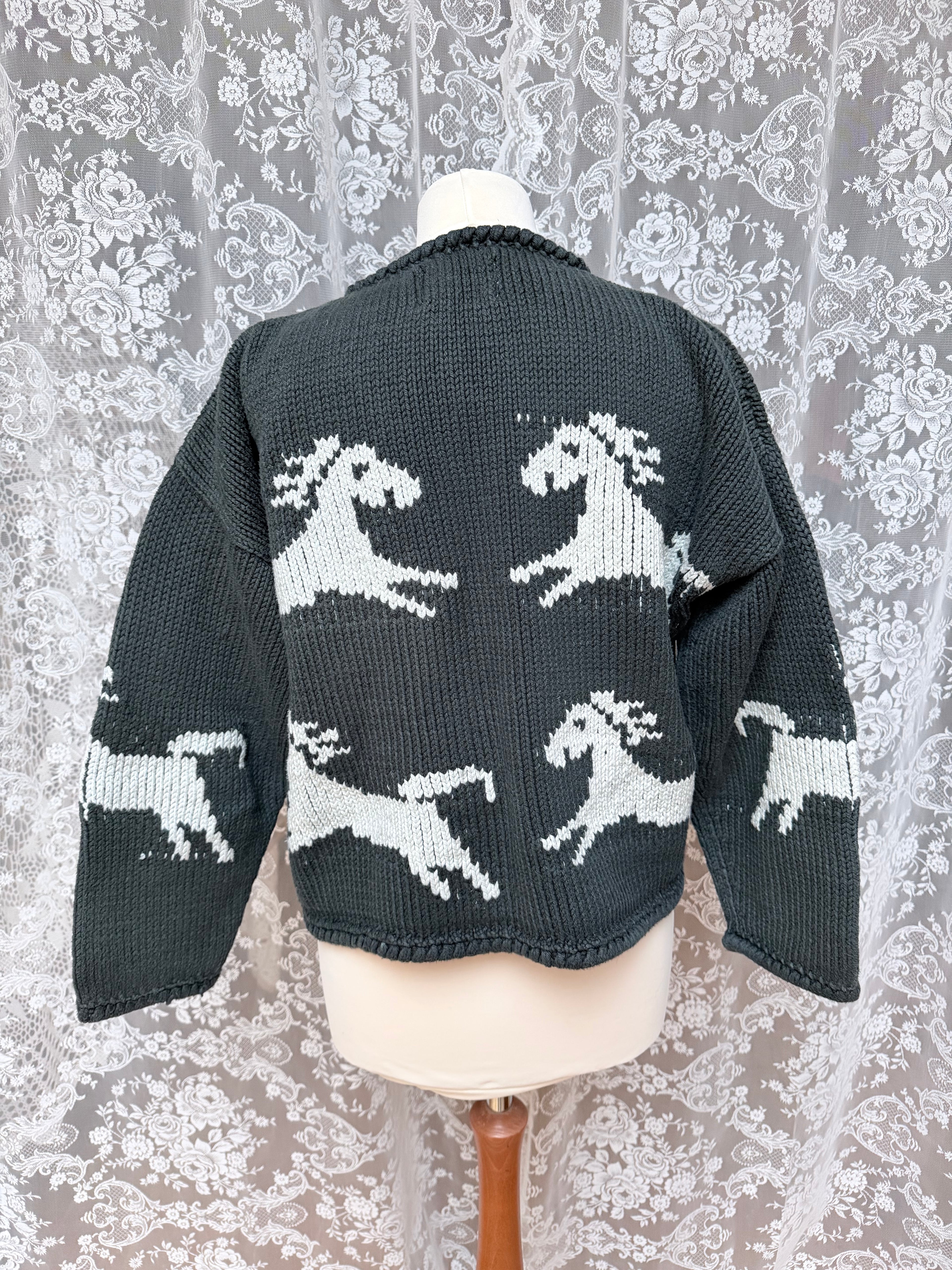 The Unicorn: Vintage 1990s Country Life Hand-Knitted Cotton Cardigan